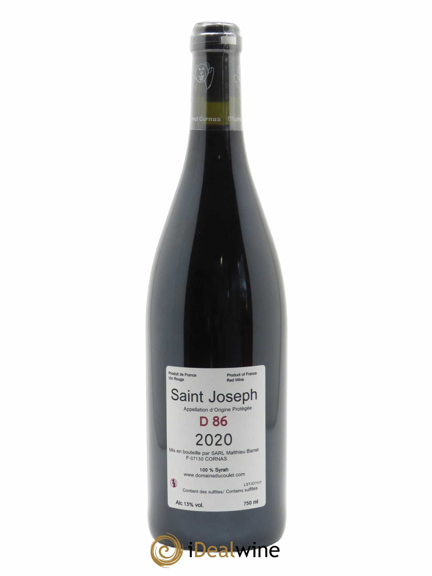 Saint-Joseph D86 Coulet (Domaine du) - Matthieu Barret 2020 - Lotto di 1 bottiglia - 1