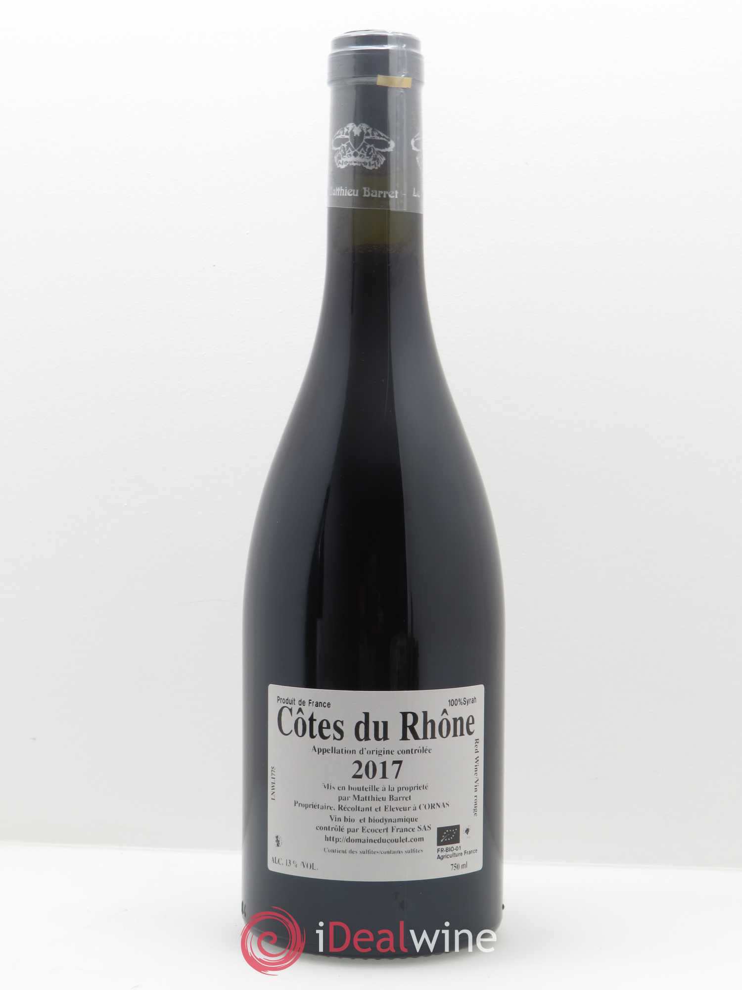 Côtes-du-Rhône No Wine's Land Coulet (Domaine du) - Matthieu Barret 2017 - Lot de 1 bouteille - 1
