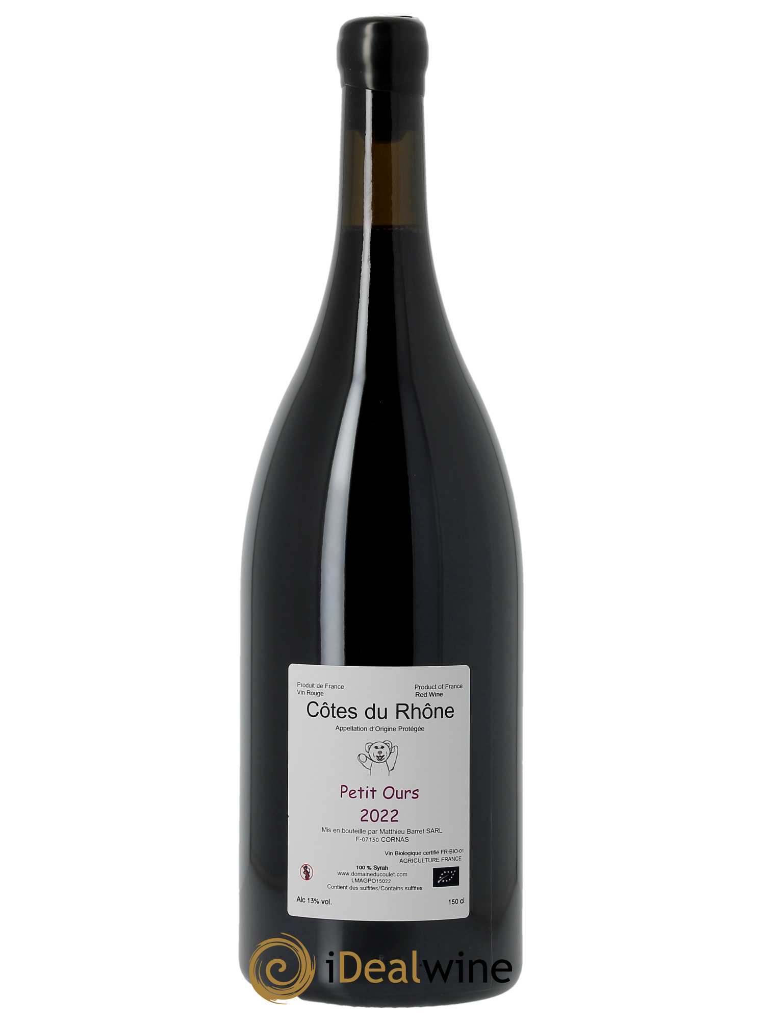 Côtes-du-Rhône Petit Ours Brun Coulet (Domaine du) - Matthieu Barret 2022 - Lot of 1 magnum - 1