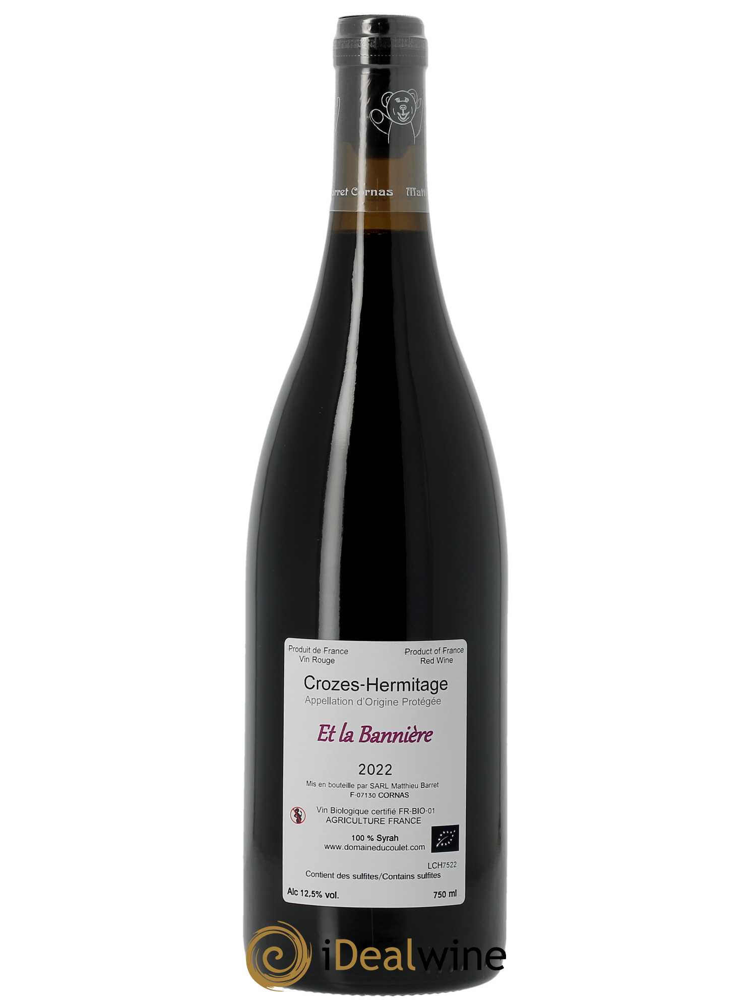 Crozes-Hermitage Et la Bannière Coulet (Domaine du) - Matthieu Barret 2022 - Lot of 1 bottle - 1