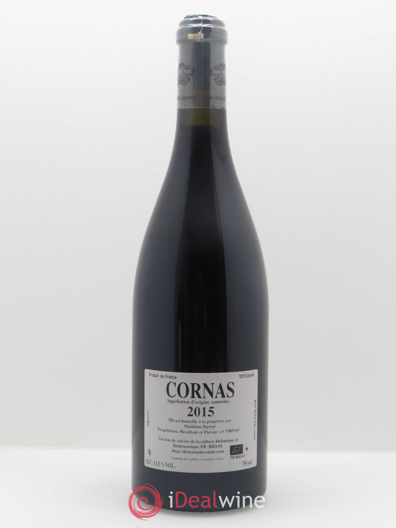 Cornas Billes Noires Coulet (Domaine du) - Matthieu Barret 2015 - Lot de 1 bouteille - 1