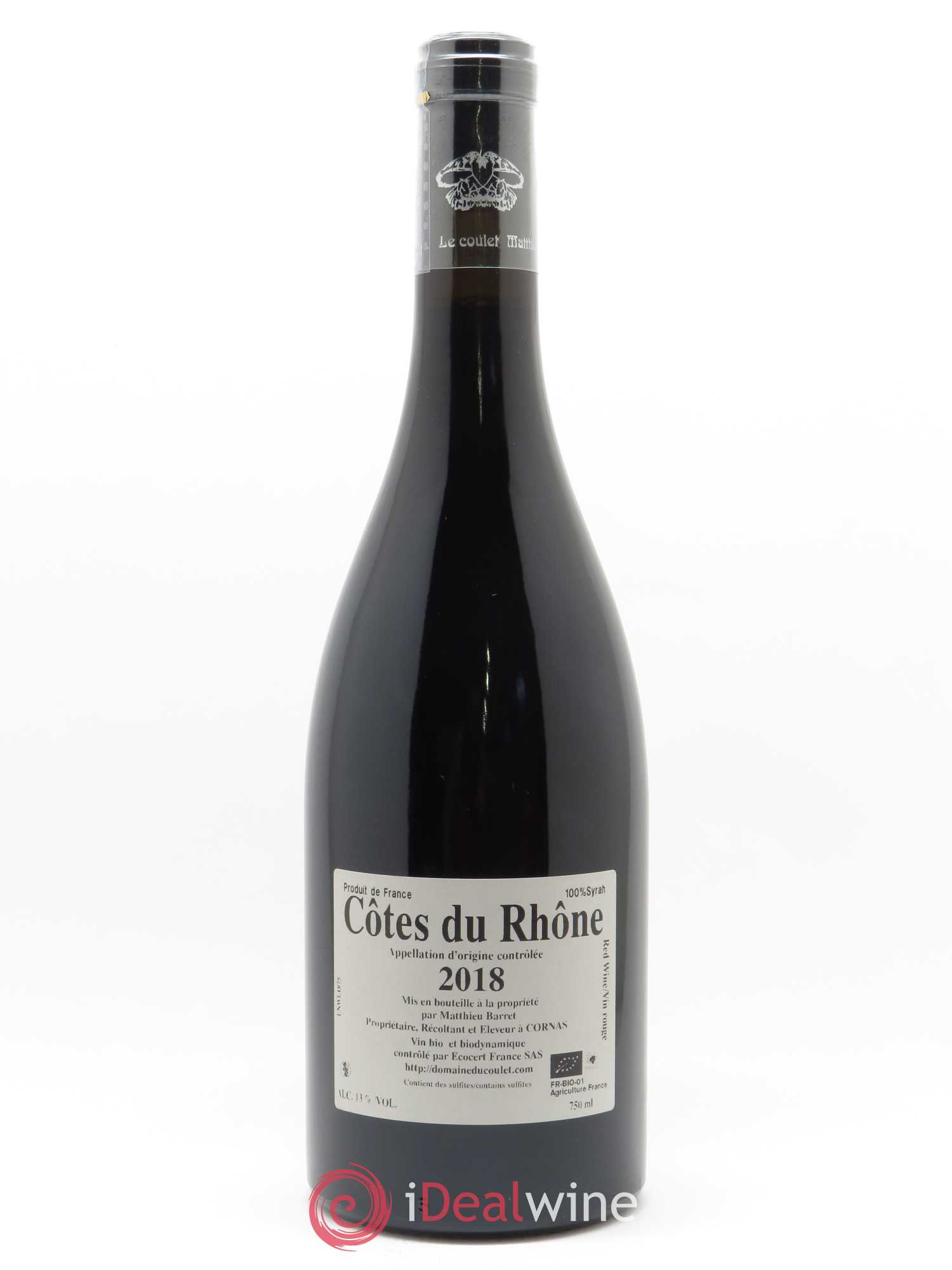 Côtes-du-Rhône No Wine's Land Coulet (Domaine du) - Matthieu Barret 2018 - Lot de 1 bouteille - 1
