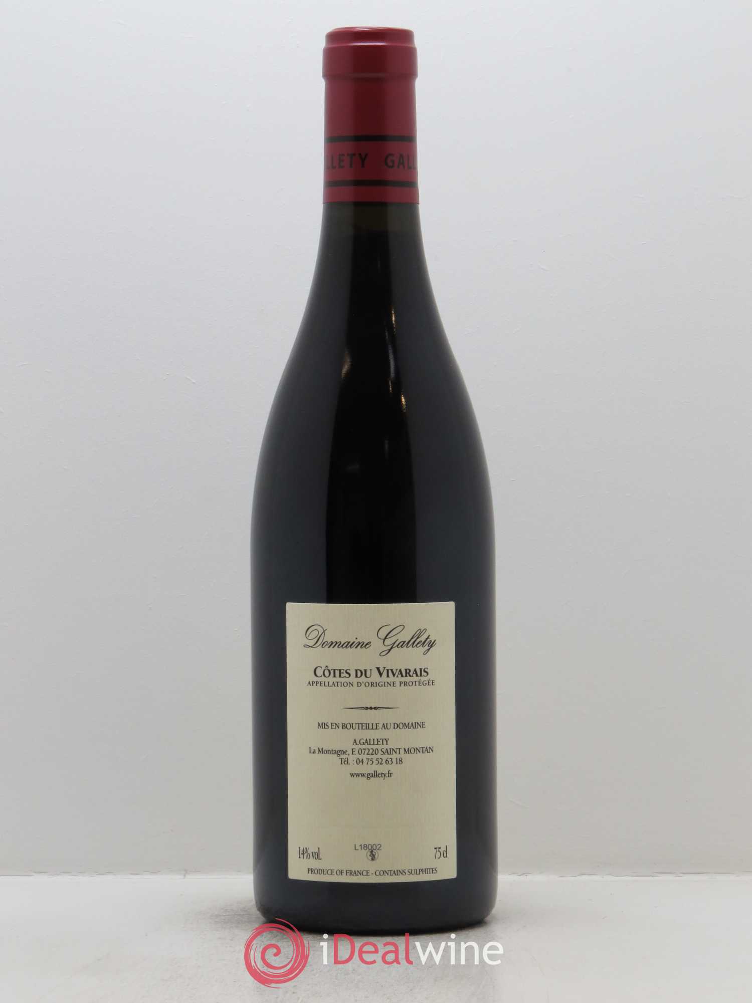 Côtes du Vivarais Gallety (Domaine) 2016 - Lot de 1 bouteille - 1