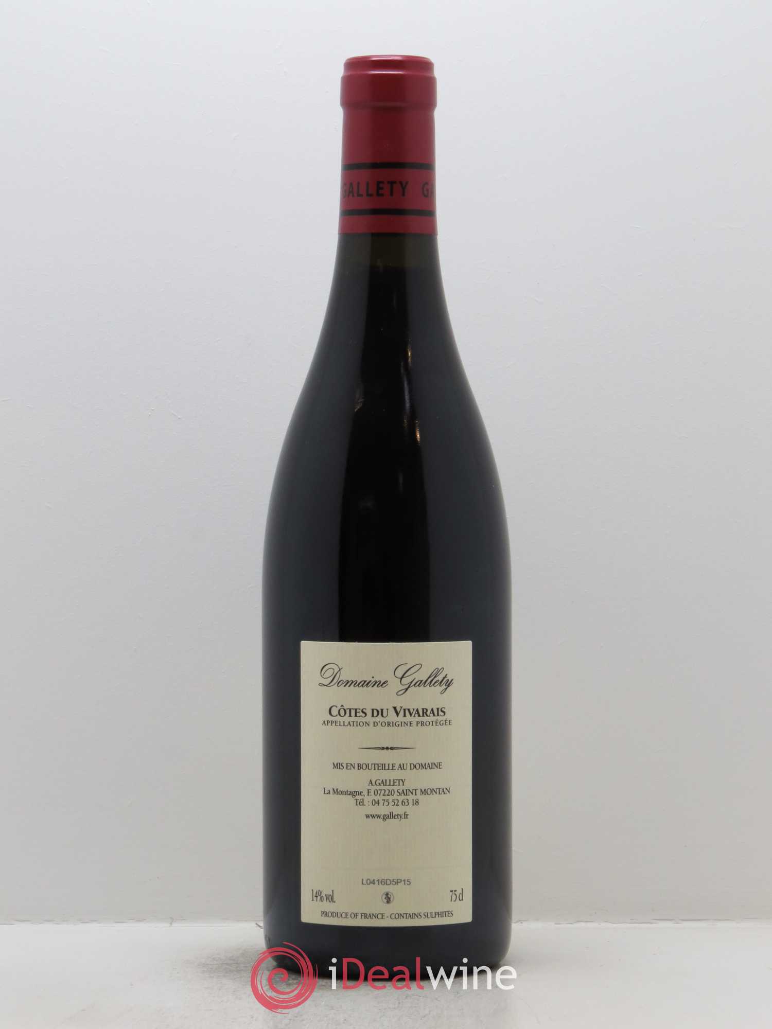 Côtes du Vivarais Cuvée Emma Gallety (Domaine) 2016 - Lot de 1 bouteille - 1