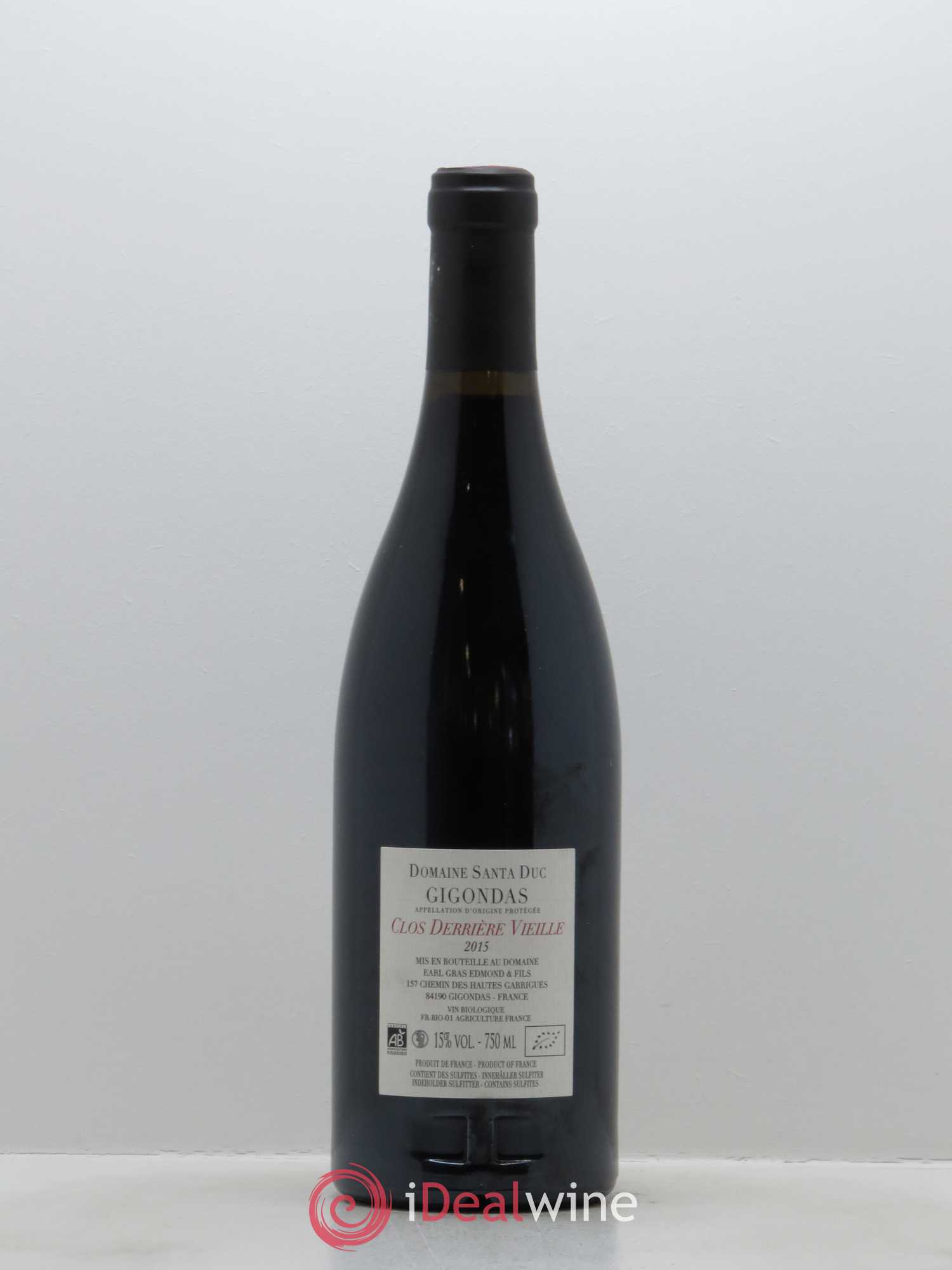 Gigondas Santa Duc (Domaine)  Clos Derrière Vieille Famille Gras 2015 - Lot de 1 bouteille - 1