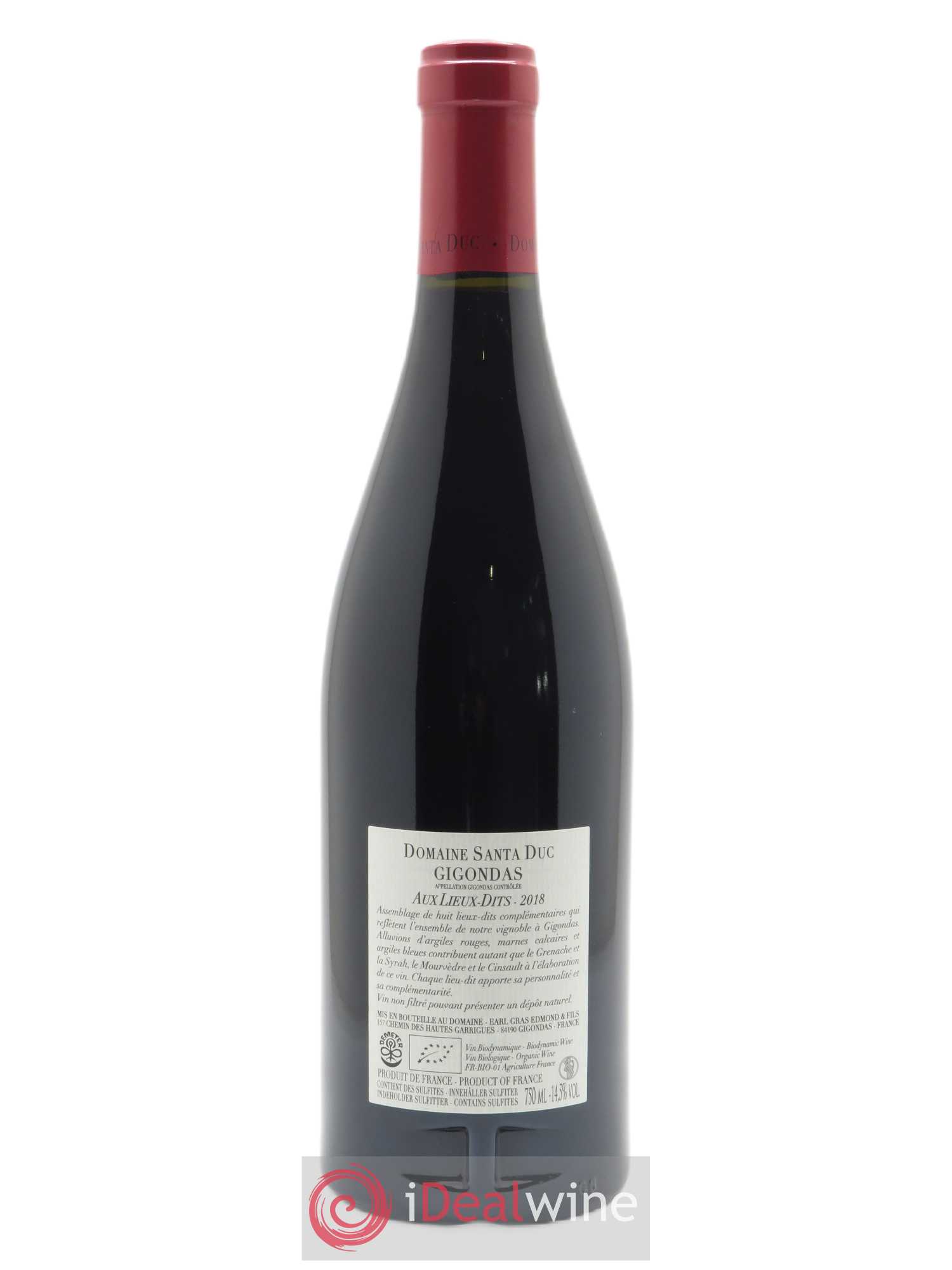 Gigondas Santa Duc (Domaine) Aux Lieux dits Famille Gras 2018 - Posten von 1 Flasche - 1