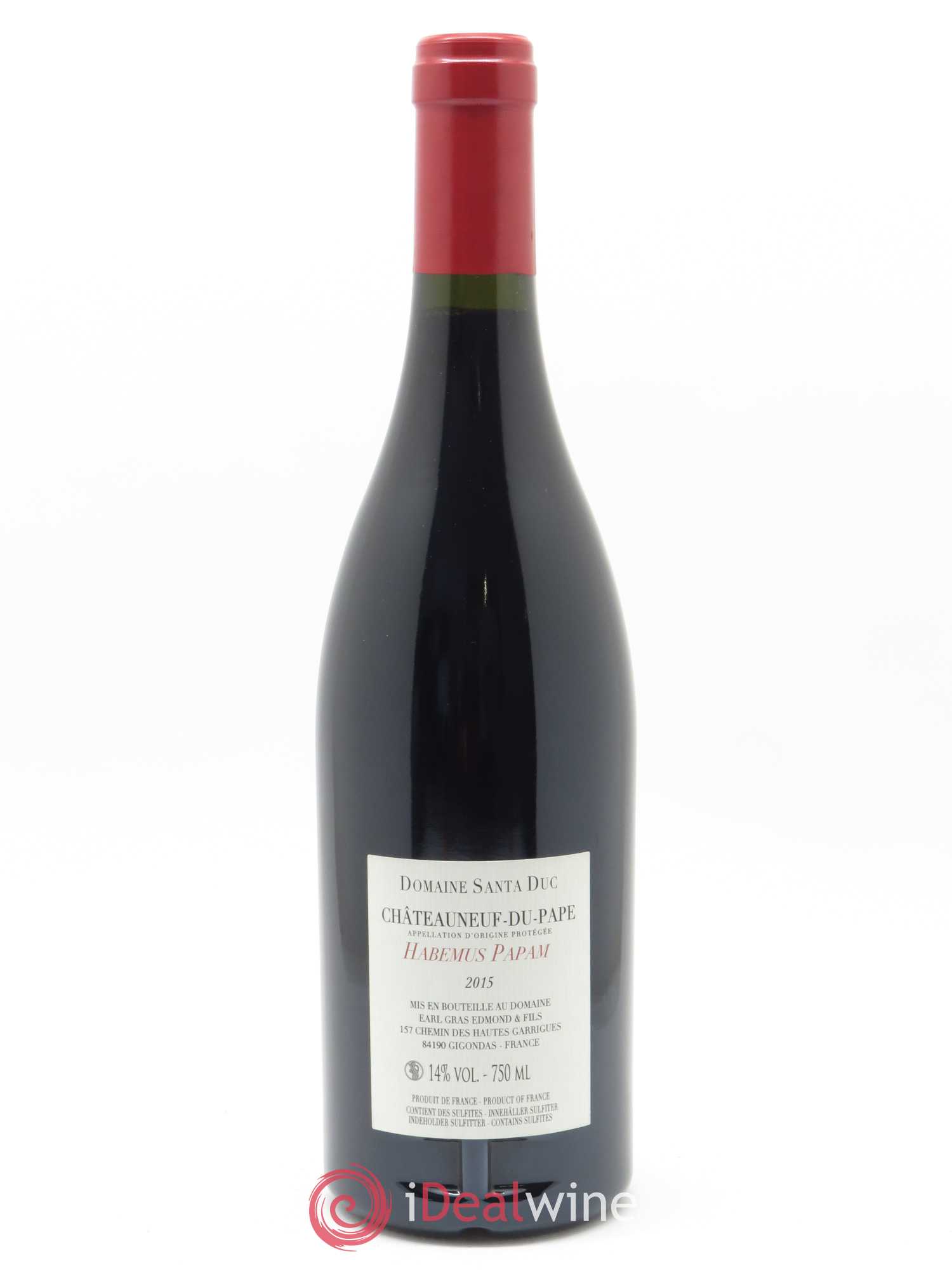 Châteauneuf-du-Pape Santa Duc (Domaine) Habemus Papam  Famille Gras 2015 - Lot de 1 bouteille - 1