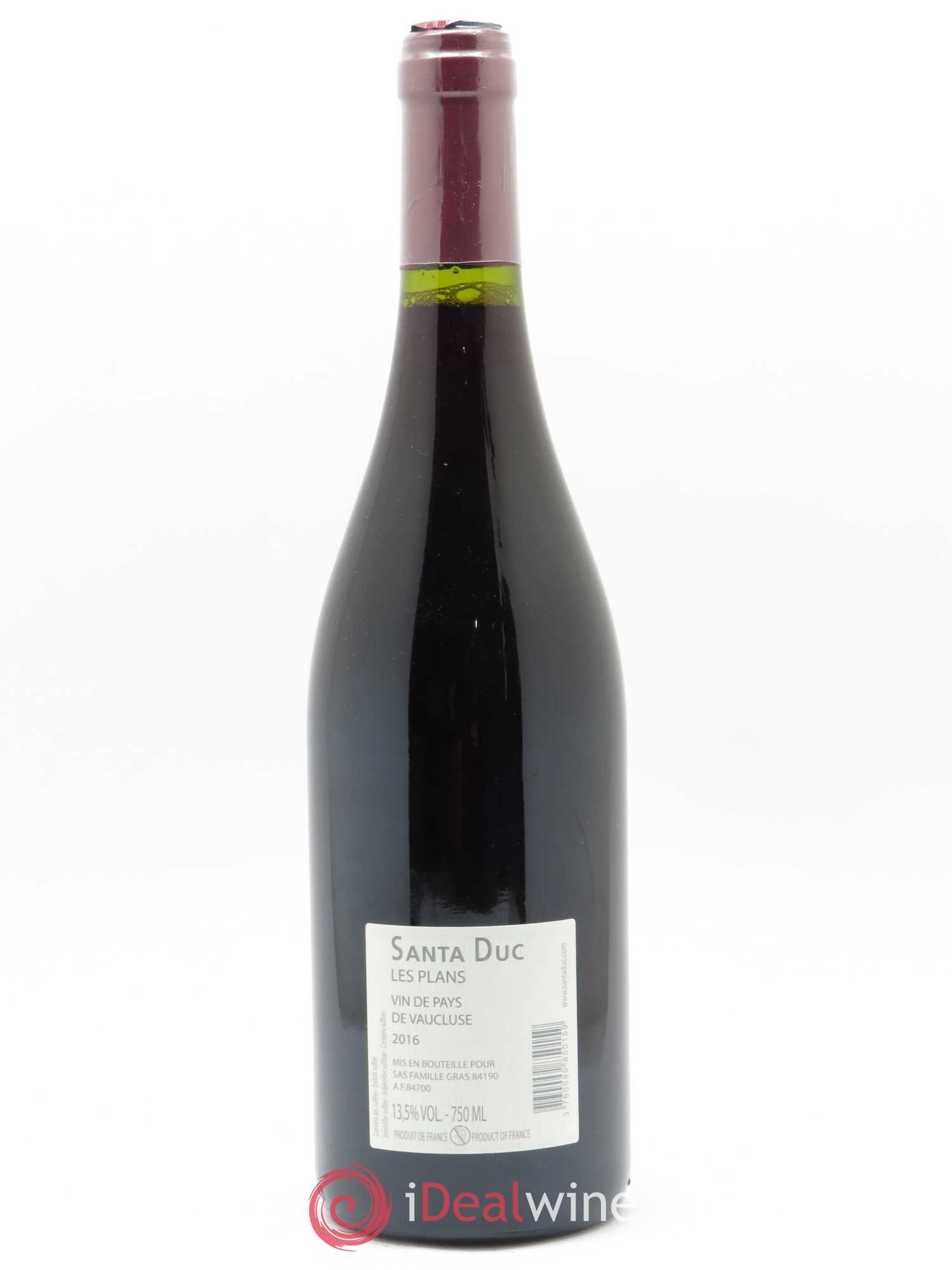 Vaucluse (Vin de Pays de Vaucluse) Santa Duc (Domaine) Les Plans Famille Gras 2016 - Lot de 1 bouteille - 1