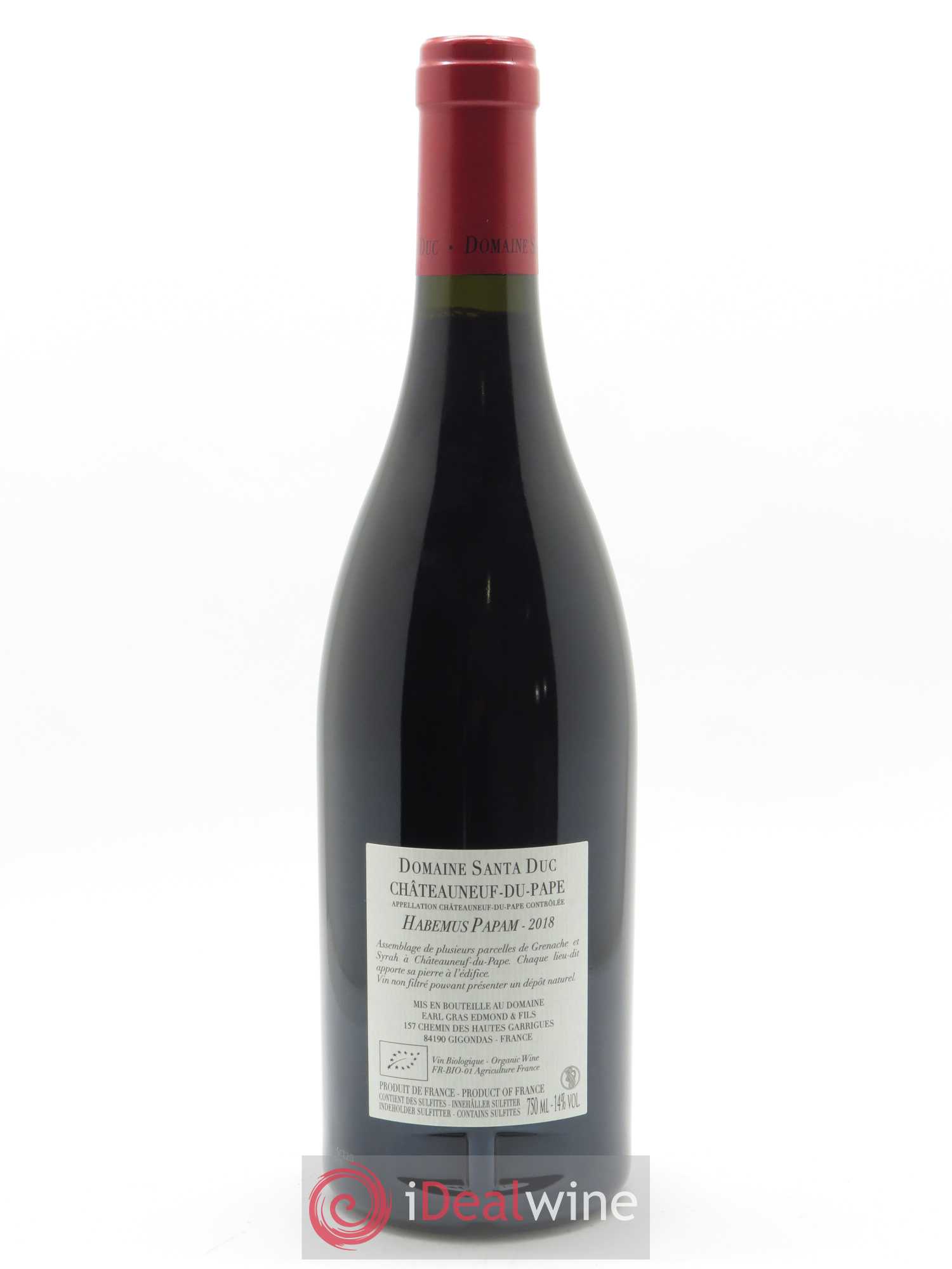 Châteauneuf-du-Pape Santa Duc (Domaine) Habemus Papam  Famille Gras 2018 - Lot de 1 bouteille - 1