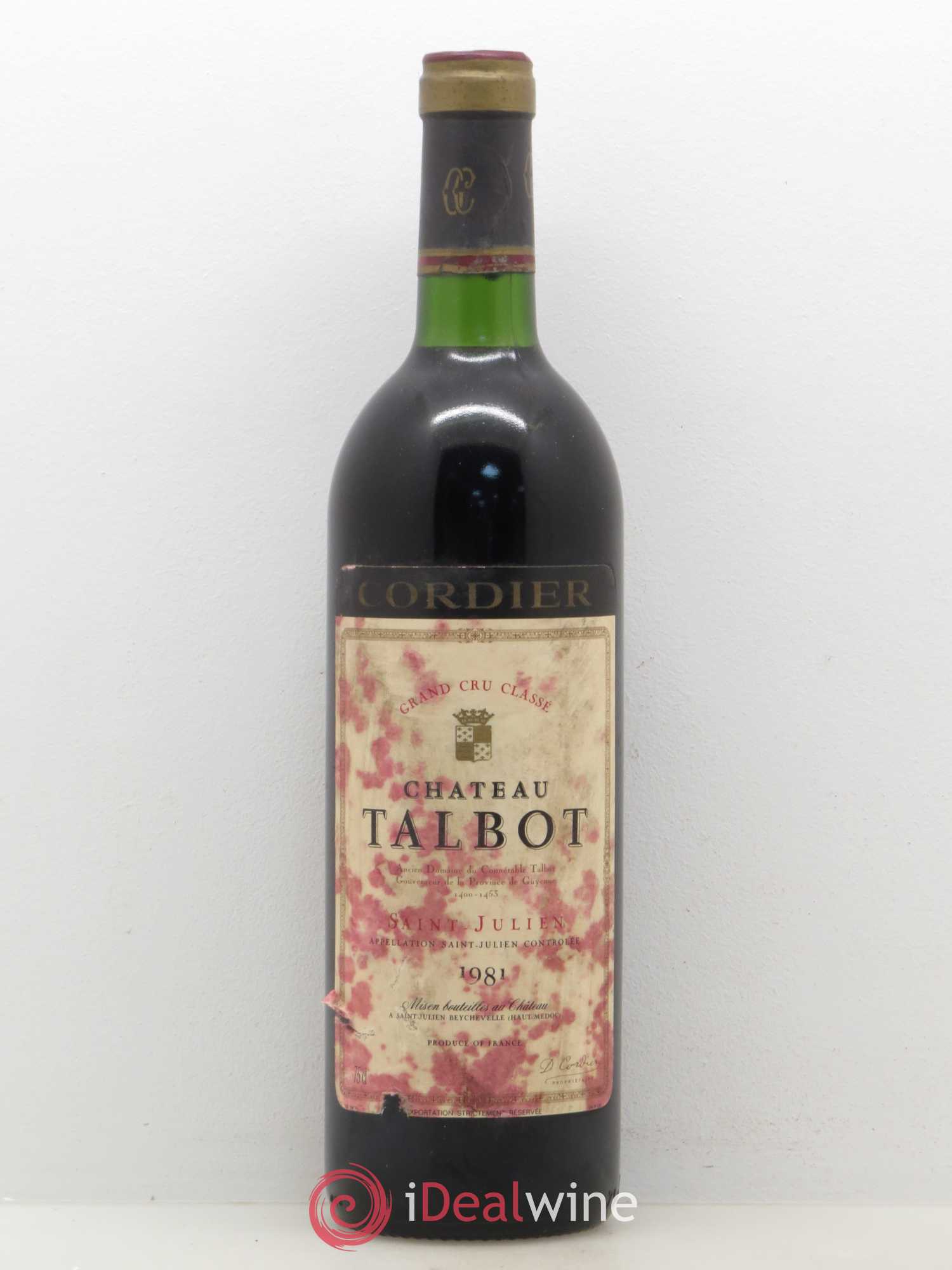 Château Talbot 4ème Grand Cru Classé 1981 - Lot de 1 bouteille - 0