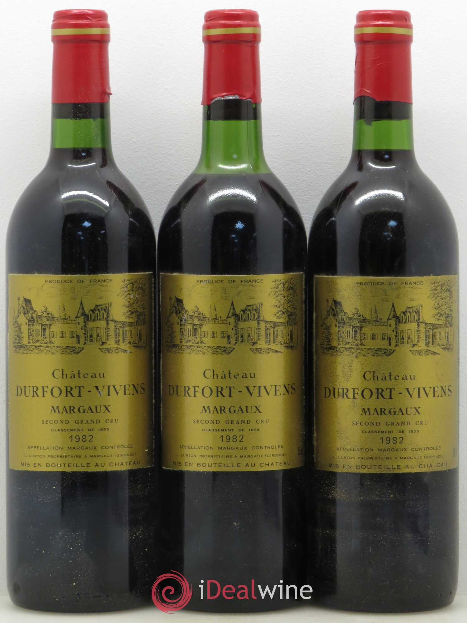 Château Durfort Vivens 2ème Grand Cru Classé 1982 - Lot de 3 bouteilles - 0