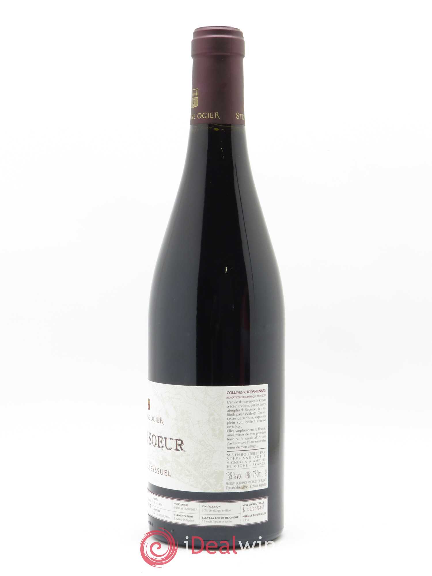 Collines Rhodaniennes L'Ame Soeur Syrah de Seyssuel Stéphane Ogier 2017 - Lot de 1 bouteille - 1