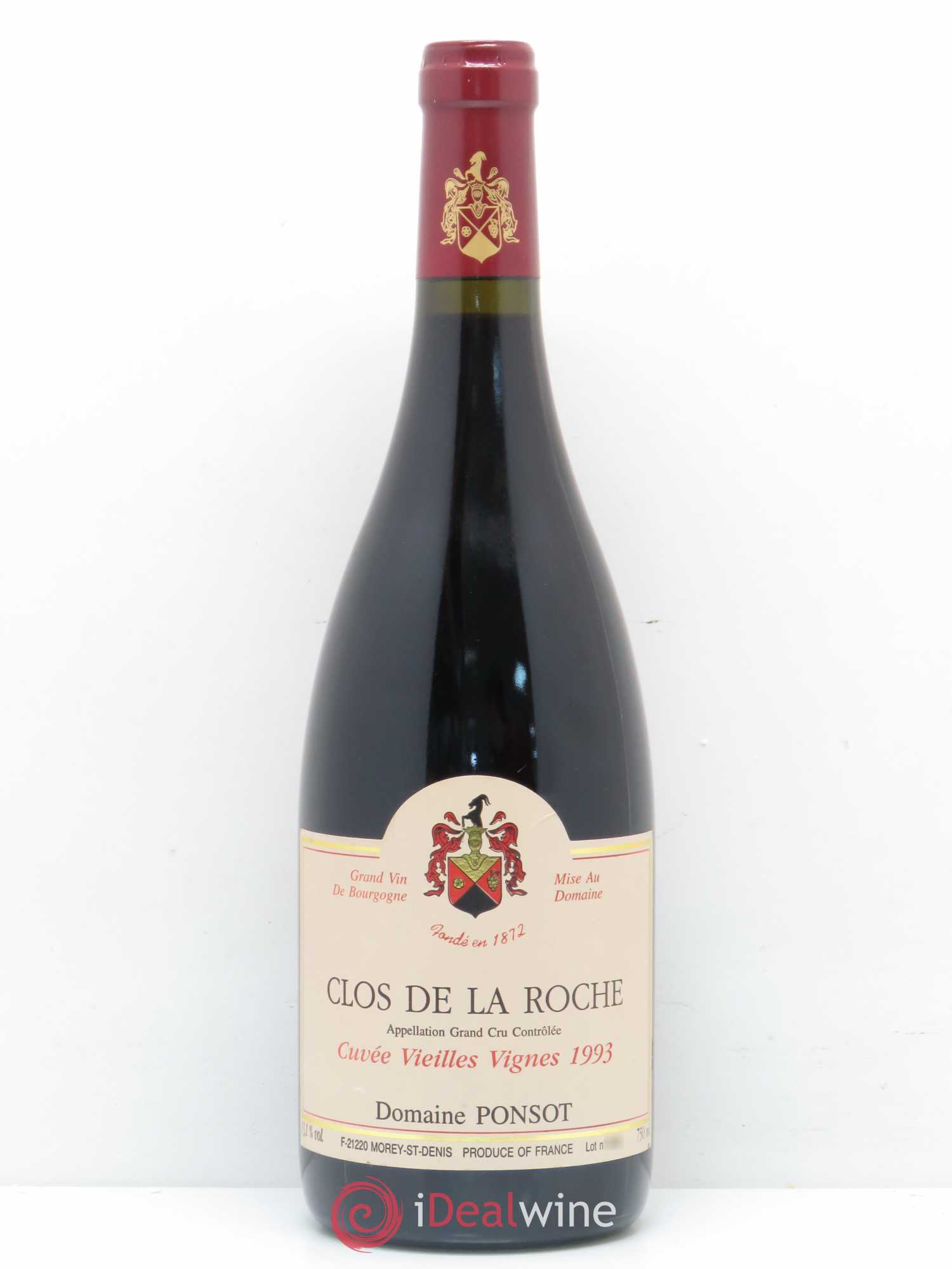 Clos de la Roche Grand Cru Vieilles Vignes Ponsot (Domaine) 1993 - Lot de 1 bouteille - 0