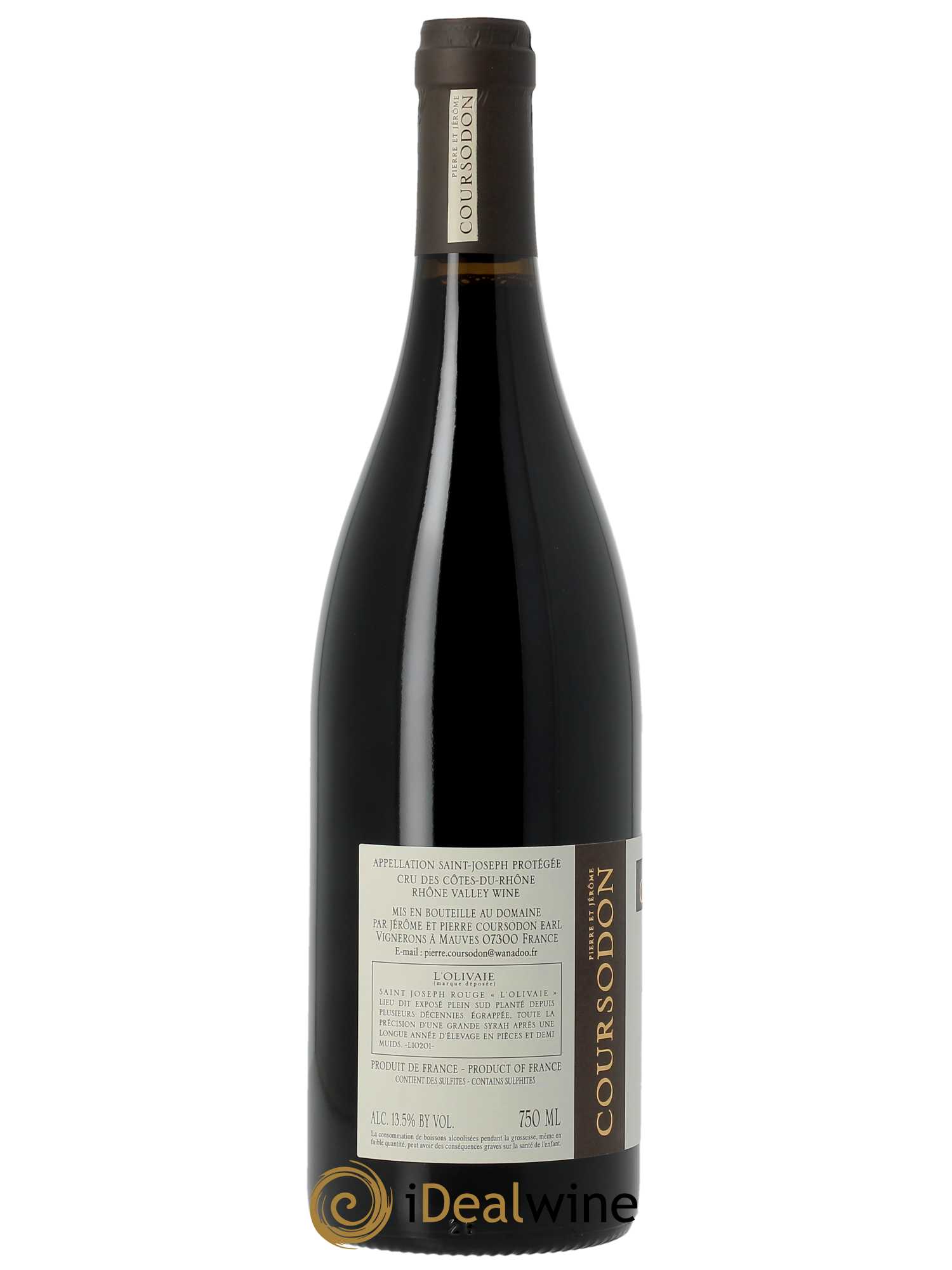 Saint-Joseph L'Olivaie Pierre et Jérôme Coursodon 2022 - Lot de 1 bouteille - 1