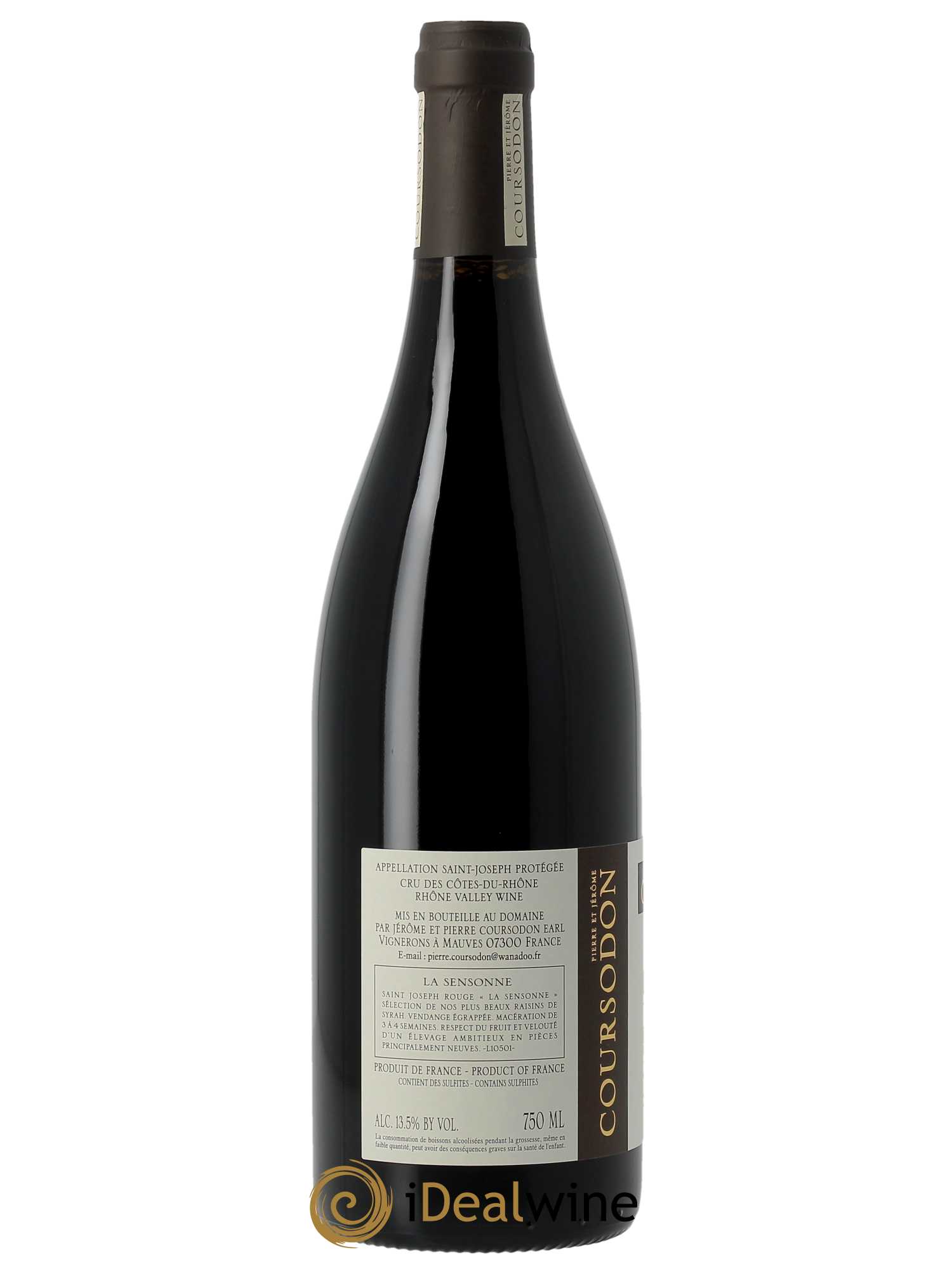 Saint-Joseph La Sensonne Pierre et Jérôme Coursodon 2022 - Lot of 1 bottle - 1