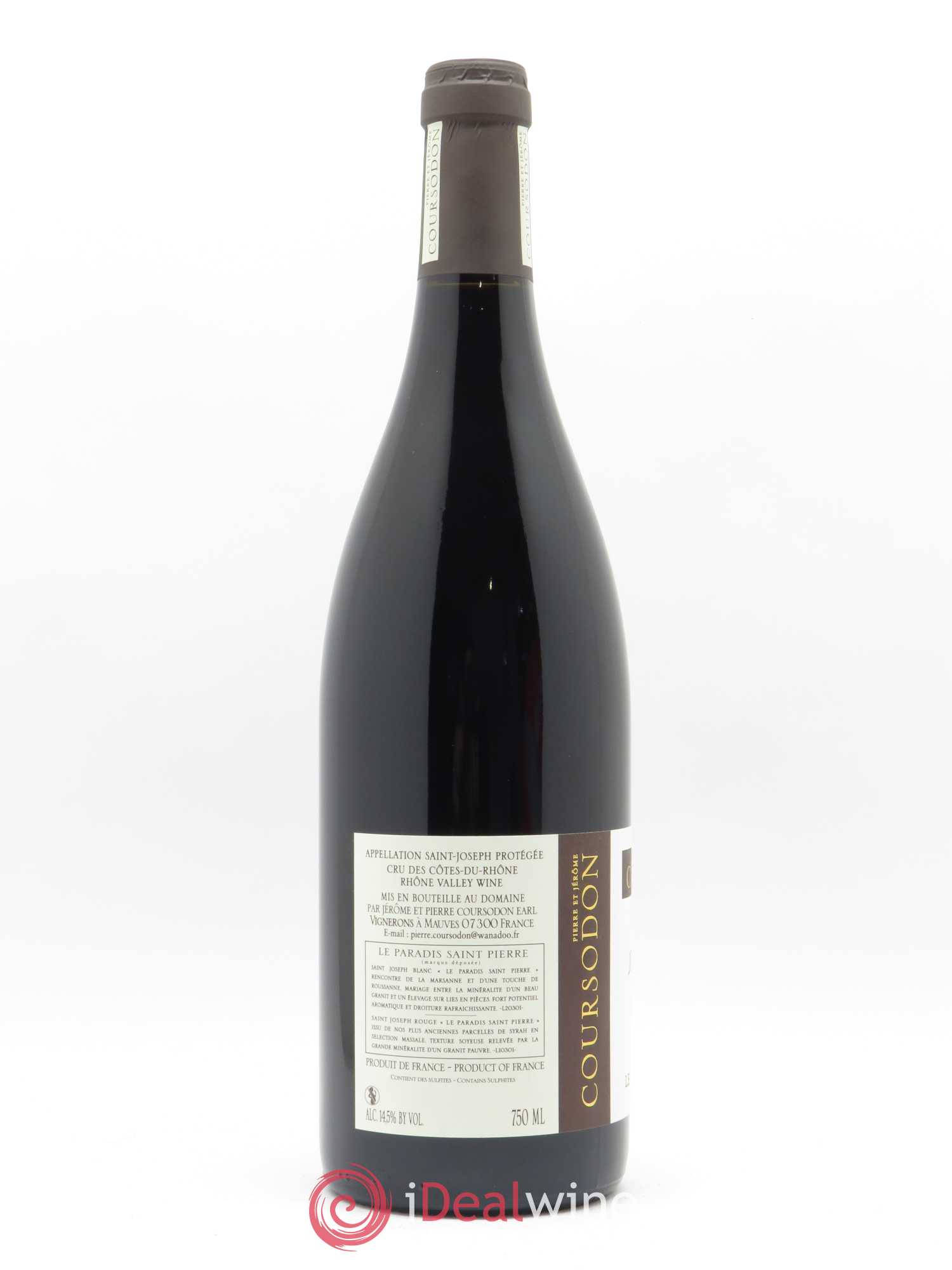 Saint-Joseph Le Paradis Saint-Pierre Pierre et Jérôme Coursodon 2018 - Lot de 1 bouteille - 1