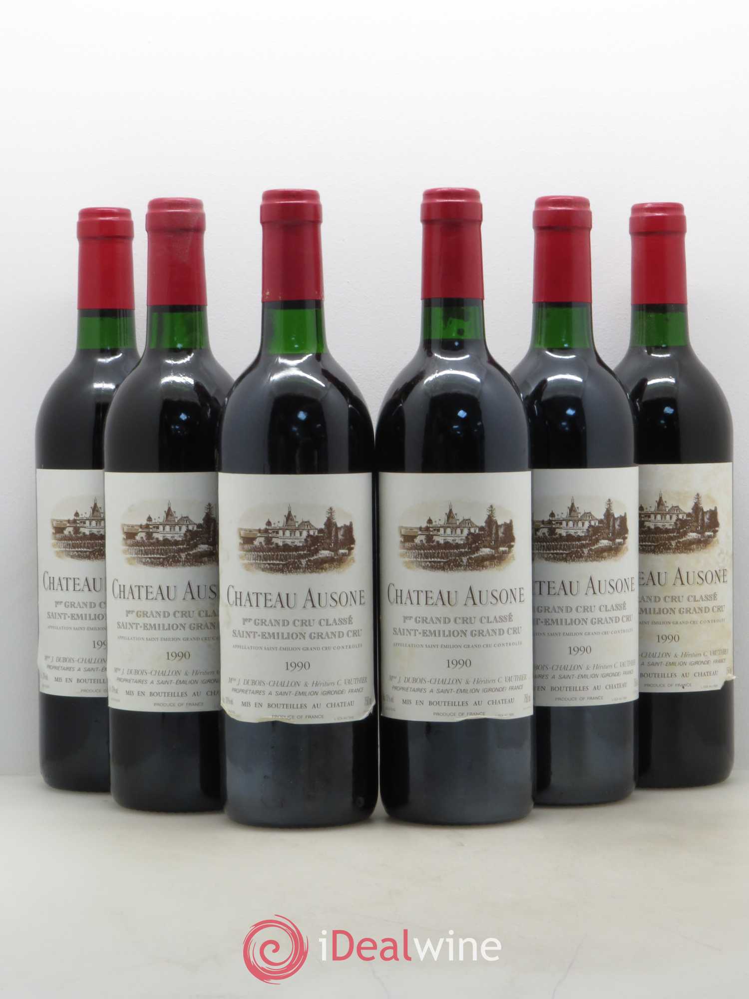 Château Ausone 1er Grand Cru Classé A 1990 - Lot de 6 bouteilles - 0