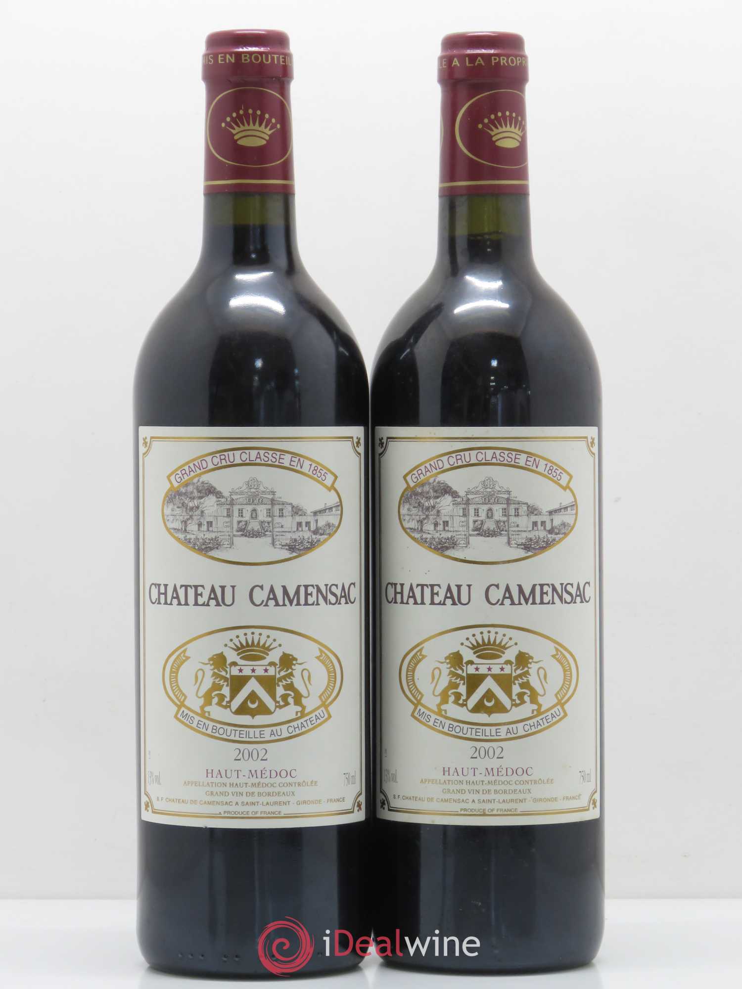 Château Camensac 5ème Grand Cru Classé 2002 - Lot de 2 bouteilles - 0
