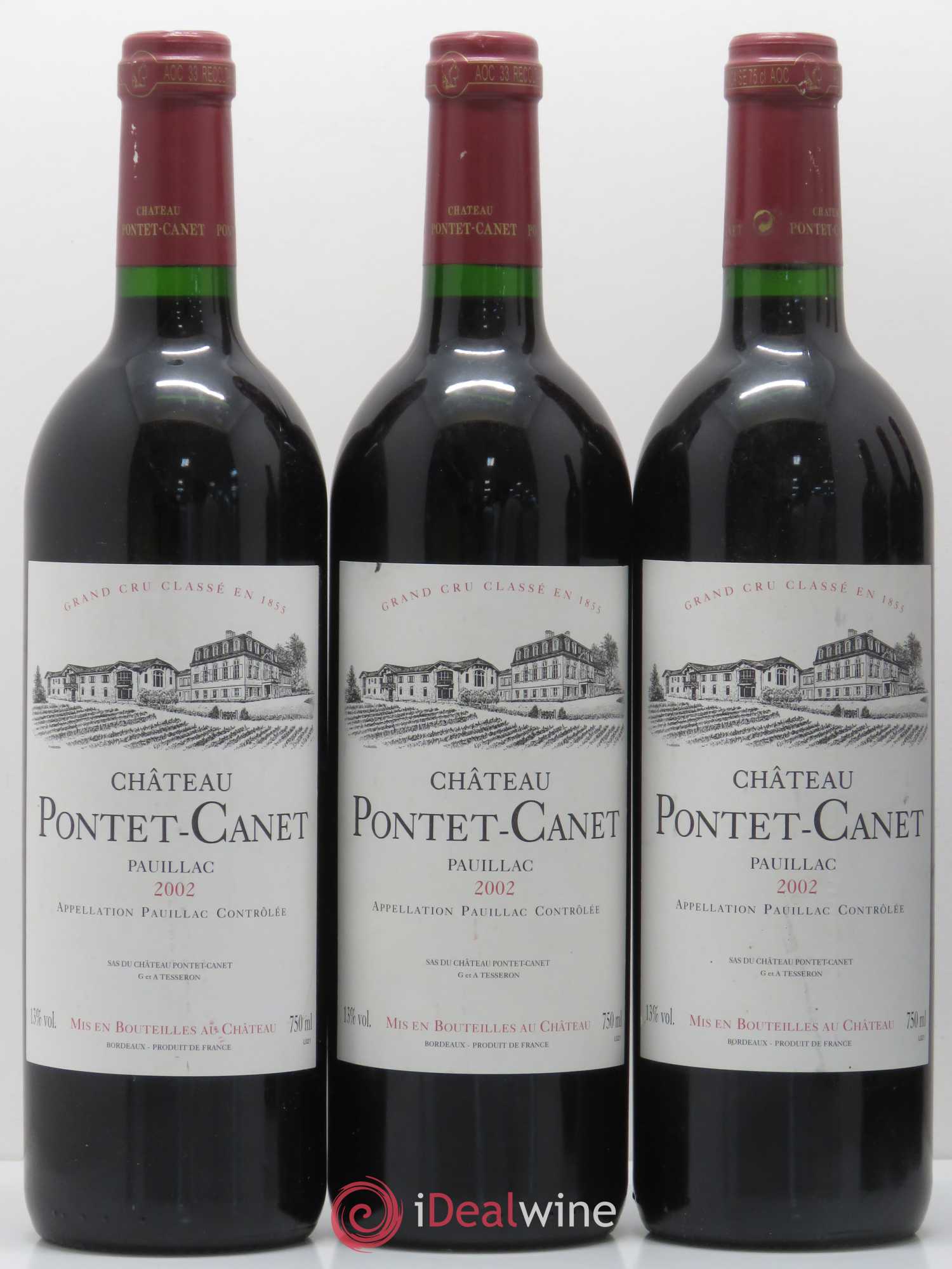 Château Pontet Canet 5ème Grand Cru Classé 2002 - Lot de 6 bouteilles - 1