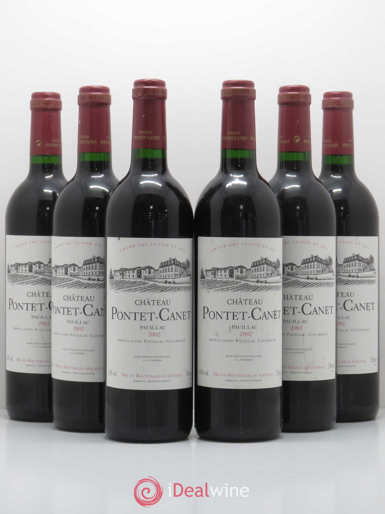 Château Pontet Canet 5ème Grand Cru Classé 2002 - Lot de 6 bouteilles - 0