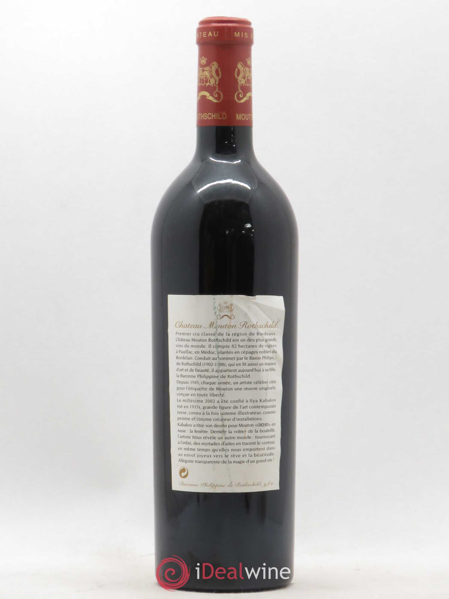 Château Mouton Rothschild 1er Grand Cru Classé 2002 - Lot de 1 bouteille - 1