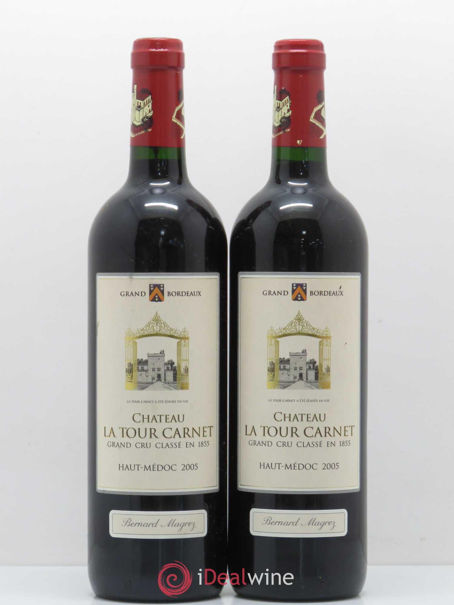 Château la Tour Carnet 4ème Grand Cru Classé 2005 - Lot de 2 bouteilles - 0