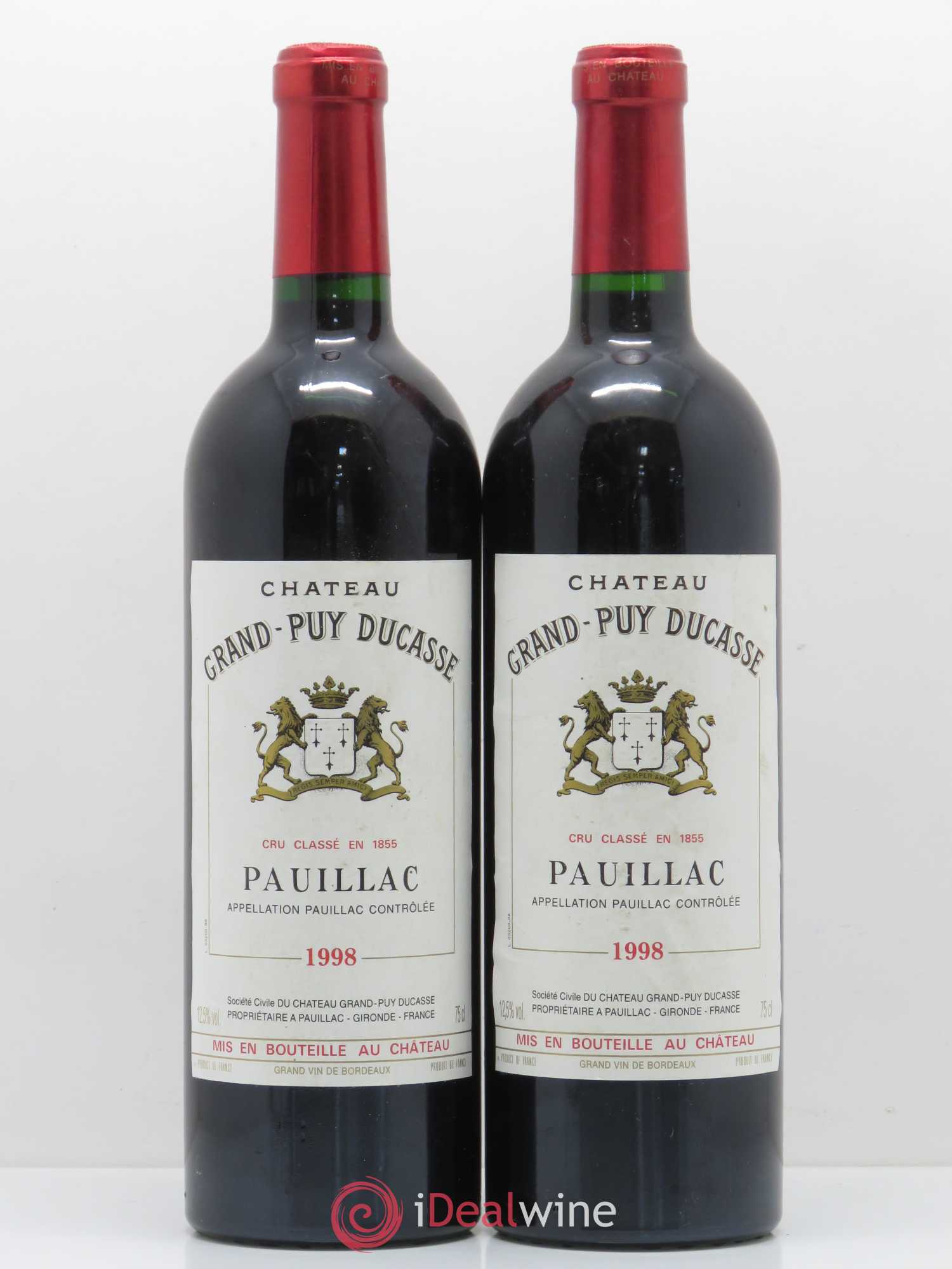 Château Grand Puy Ducasse 5ème Grand Cru Classé 1998 - Lot de 2 bouteilles - 0