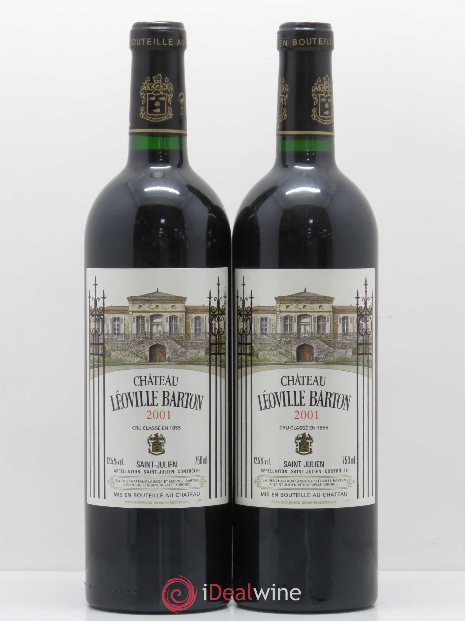 Château Léoville Barton 2ème Grand Cru Classé 2001 - Lot de 2 bouteilles - 0