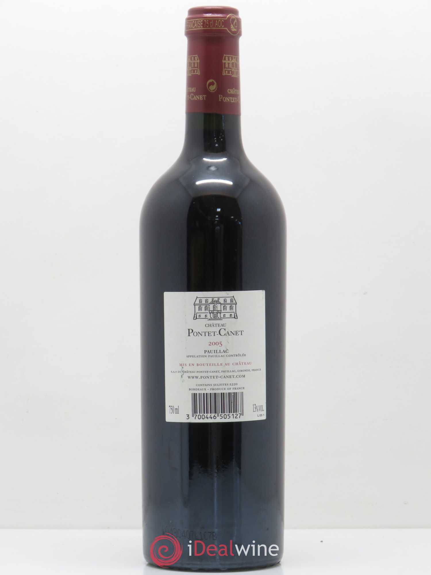 Château Pontet Canet 5ème Grand Cru Classé 2005 - Lot de 1 bouteille - 1