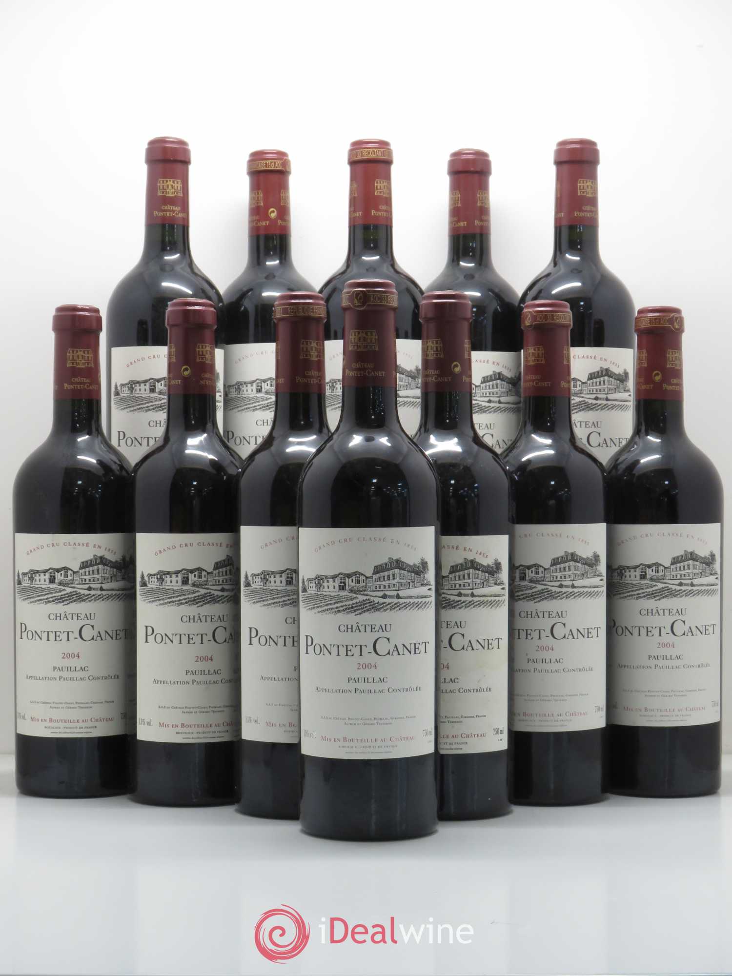 Château Pontet Canet 5ème Grand Cru Classé 2004 - Lot de 12 bouteilles - 0