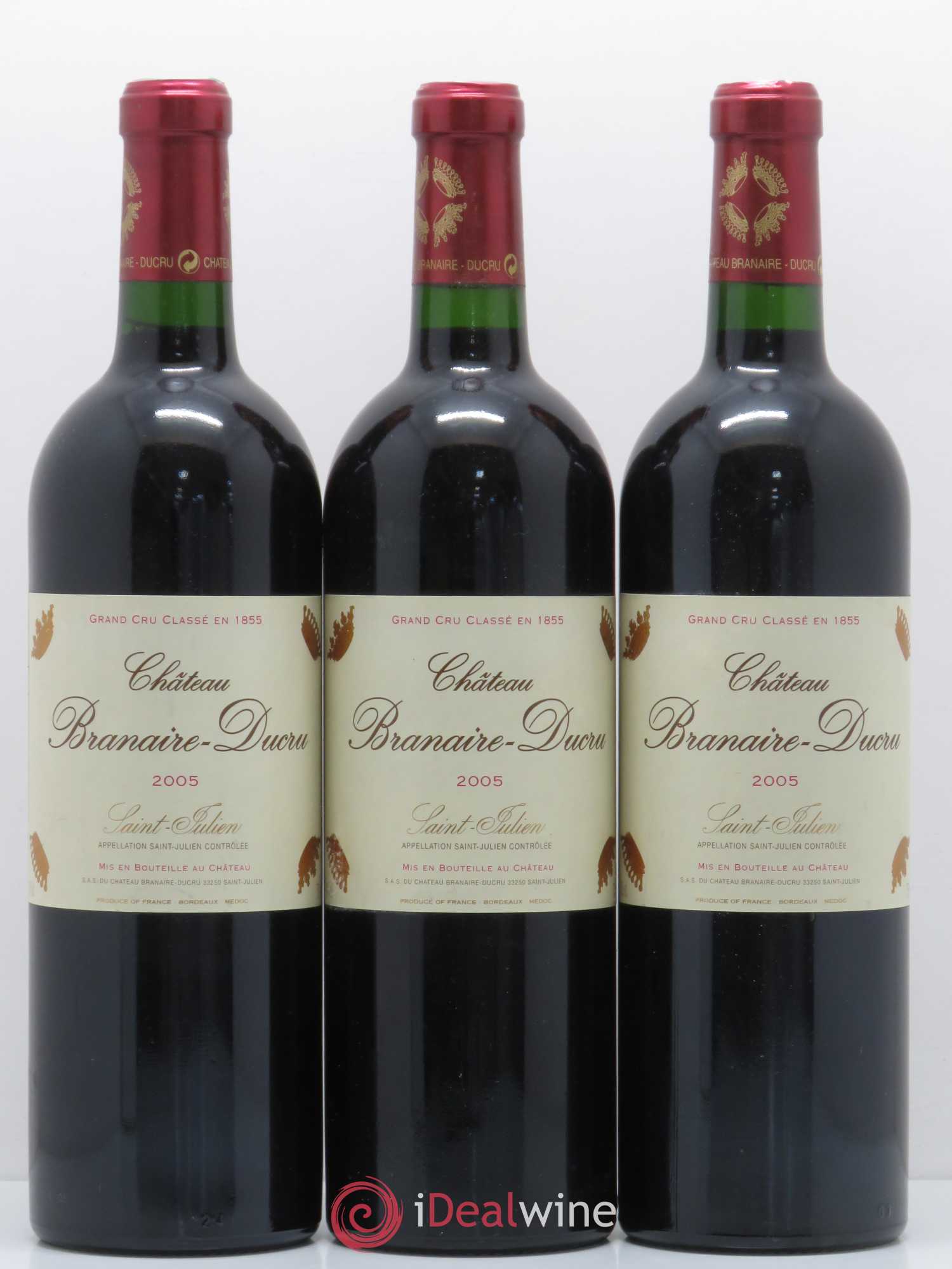 Château Branaire Ducru 4ème Grand Cru Classé 2005 - Lot de 3 bouteilles - 0