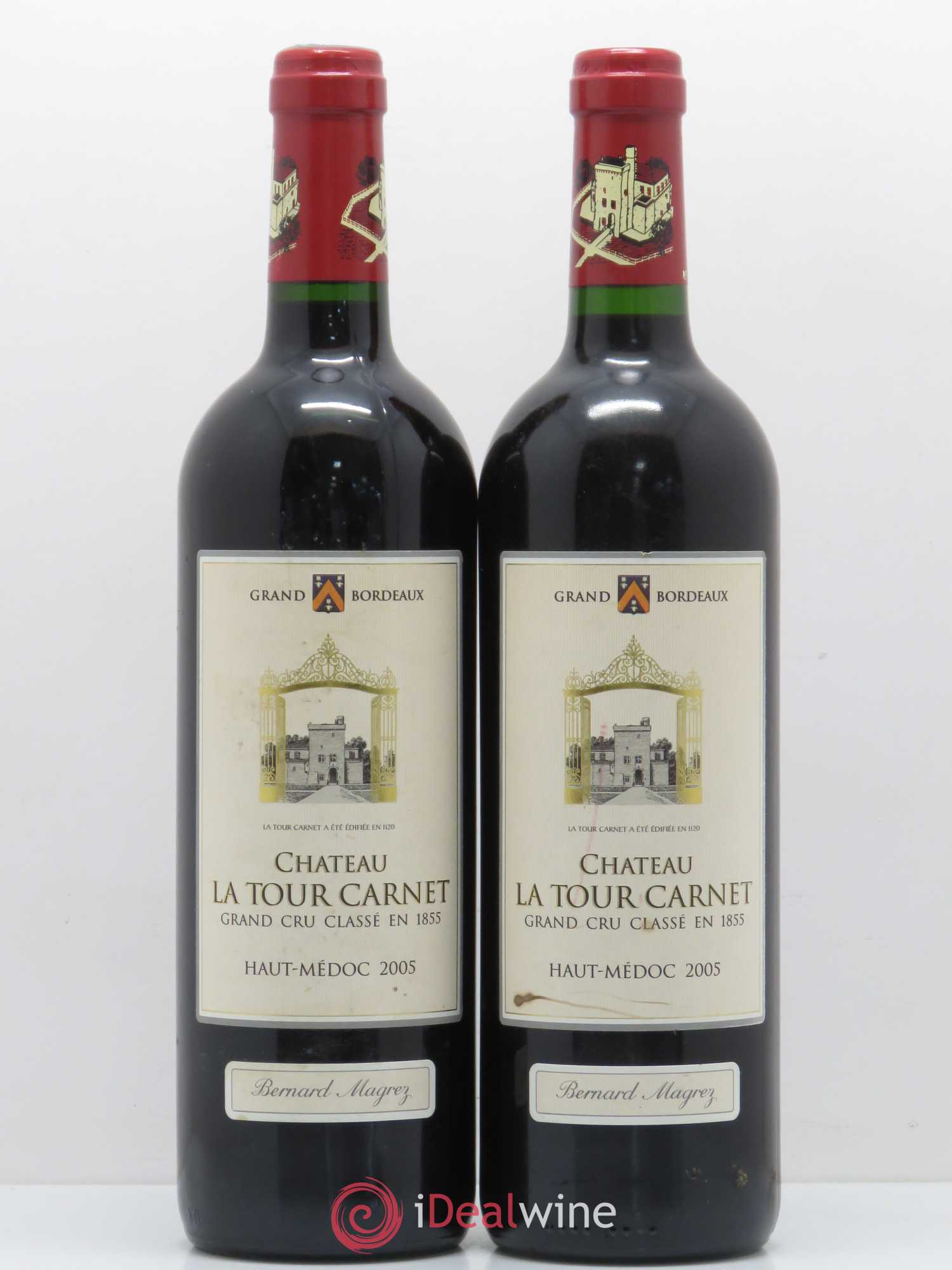 Château la Tour Carnet 4ème Grand Cru Classé 2005 - Lot de 2 bouteilles - 0