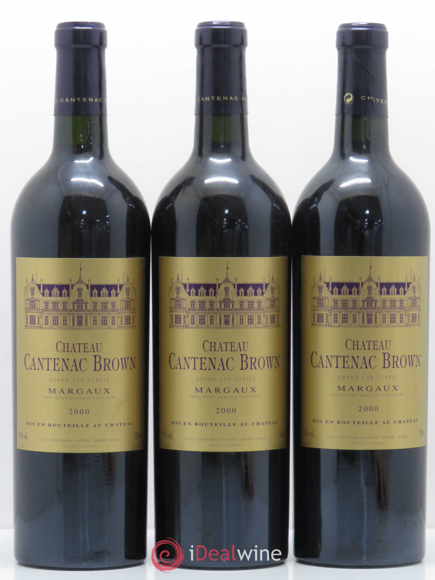 Château Cantenac Brown 3ème Grand Cru Classé 2000 - Lot de 3 bouteilles - 0
