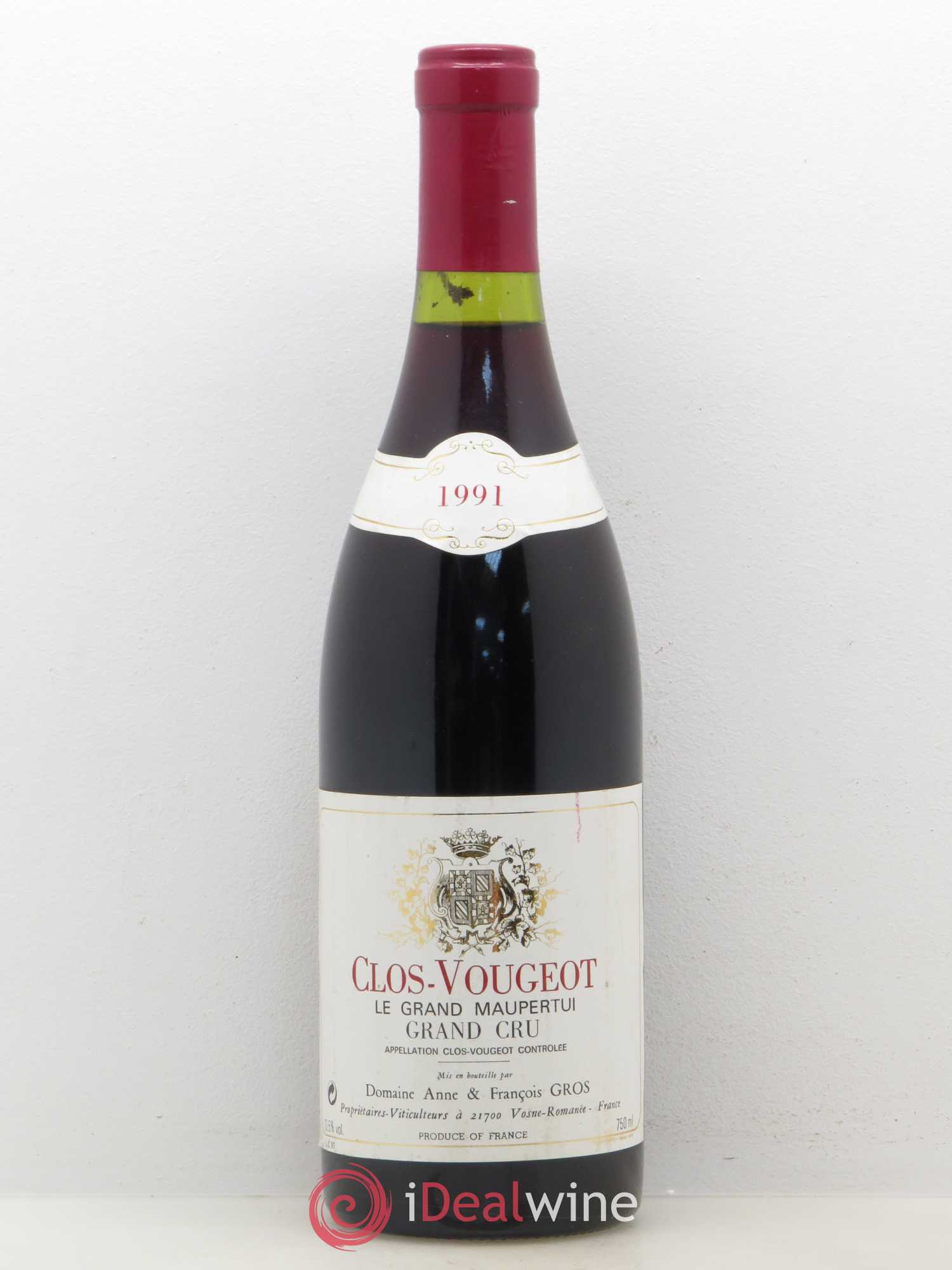 Clos de Vougeot Grand Cru Le Grand Maupertui Anne Gros 1991 - Lot de 1 bouteille - 0
