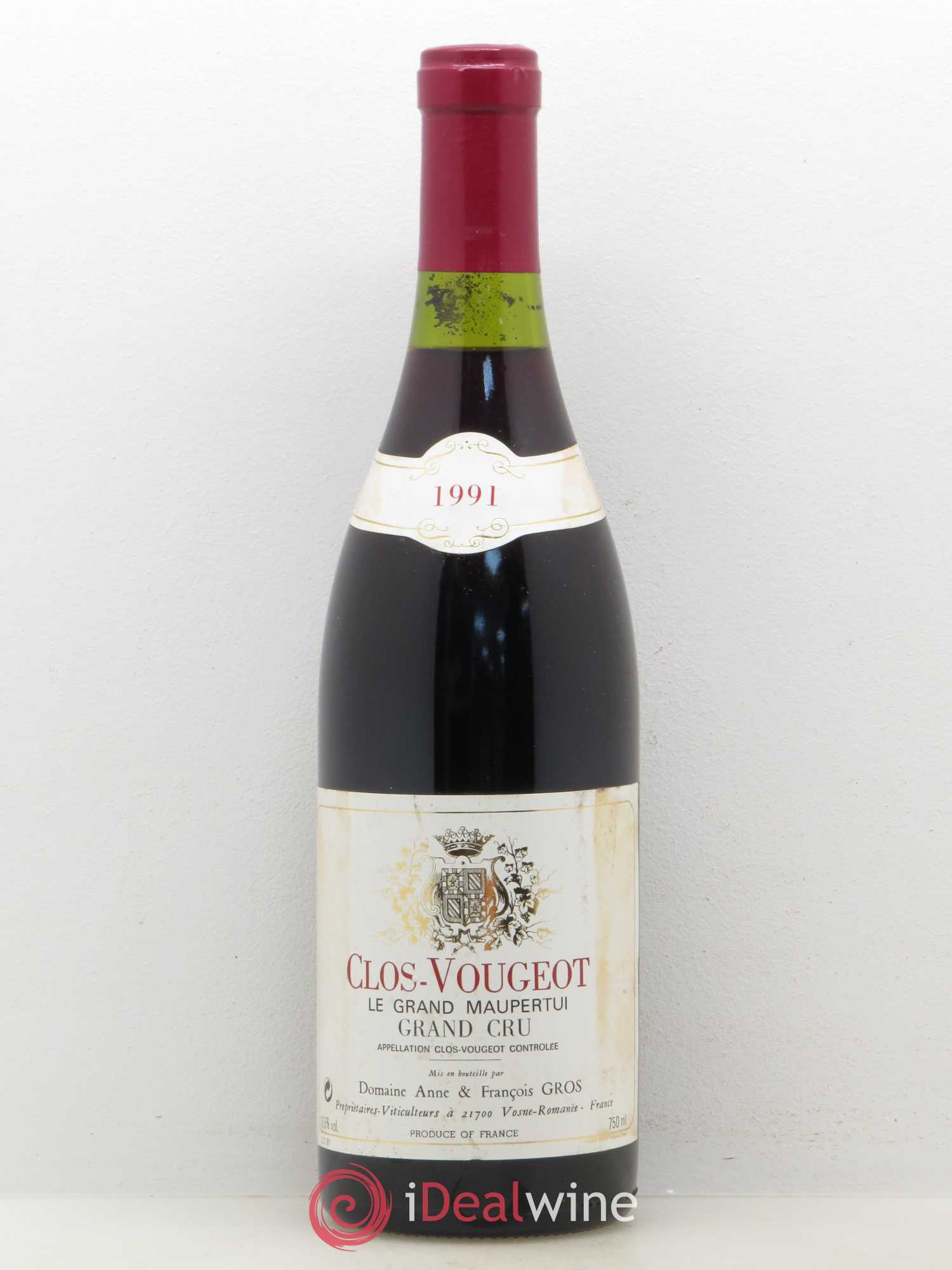 Clos de Vougeot Grand Cru Le Grand Maupertui Anne Gros 1991 - Lot de 1 bouteille - 0