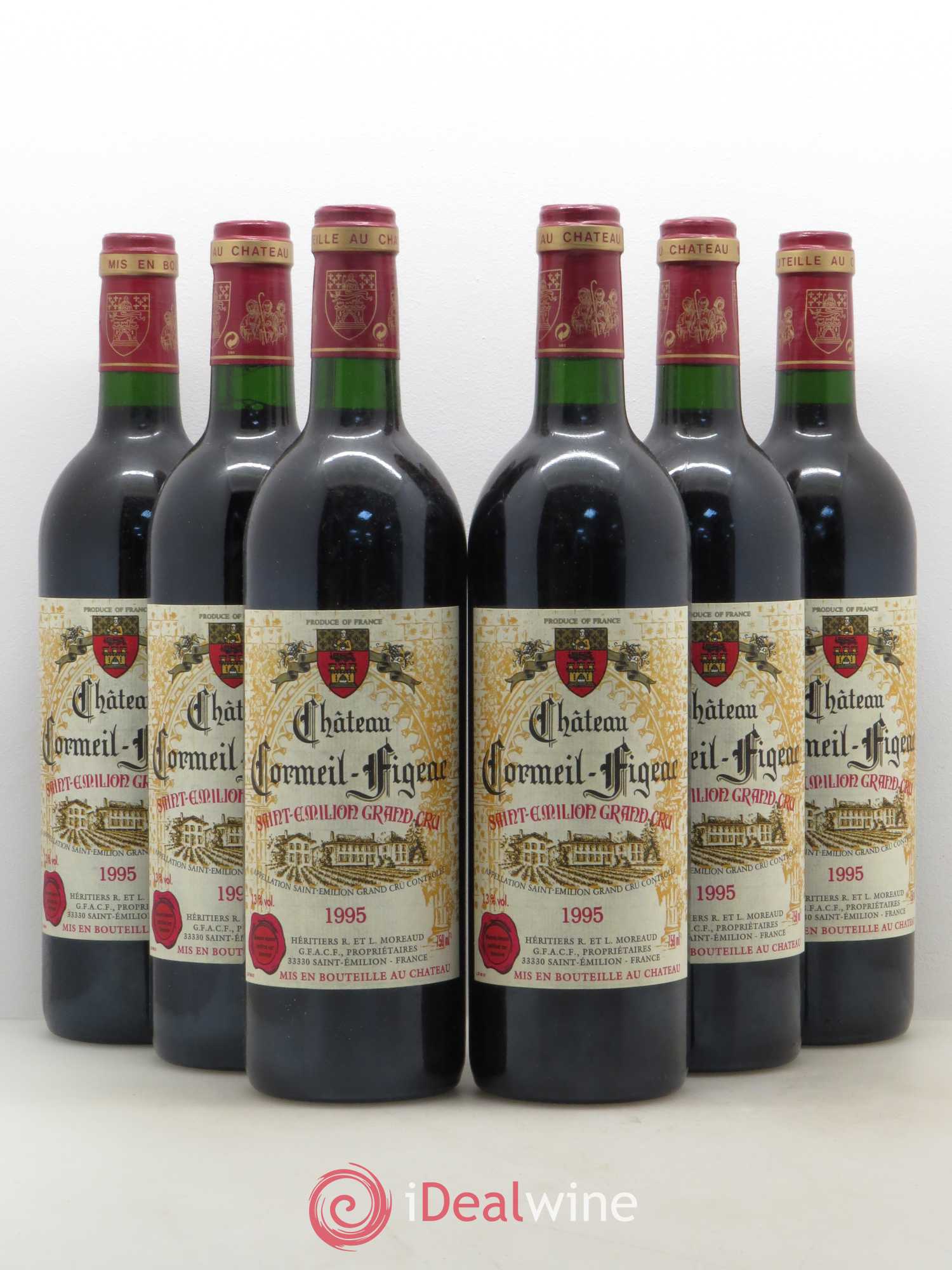 Château Cormeil Figeac 1995 - Lot de 6 bouteilles - 0
