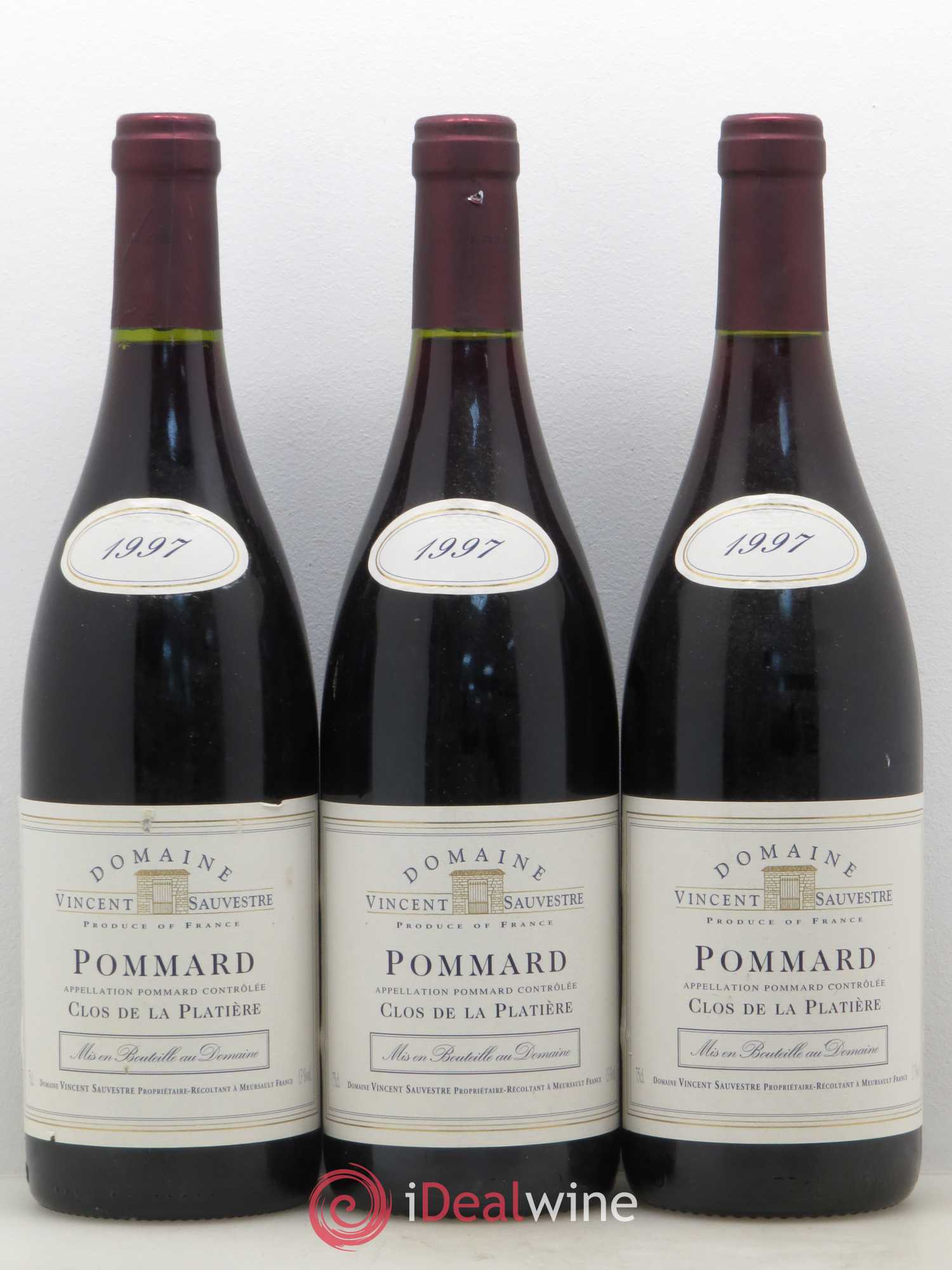 Pommard Pommard Clos de la Platière Domaine Sauvestre 1997 - Posten von 3 Flaschen - 0