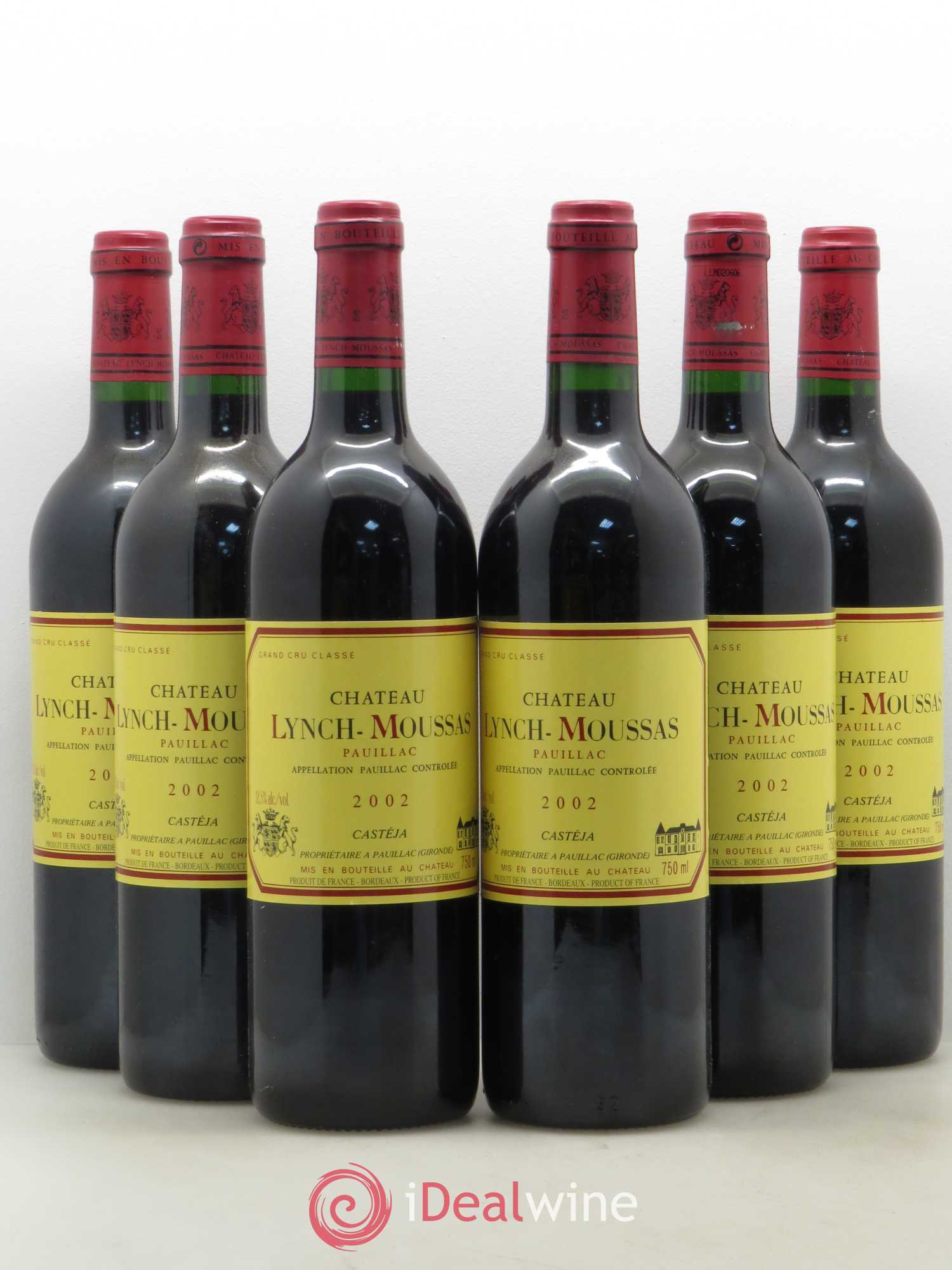 Château Lynch Moussas 5ème Grand Cru Classé 2002 - Lot de 6 bouteilles - 0