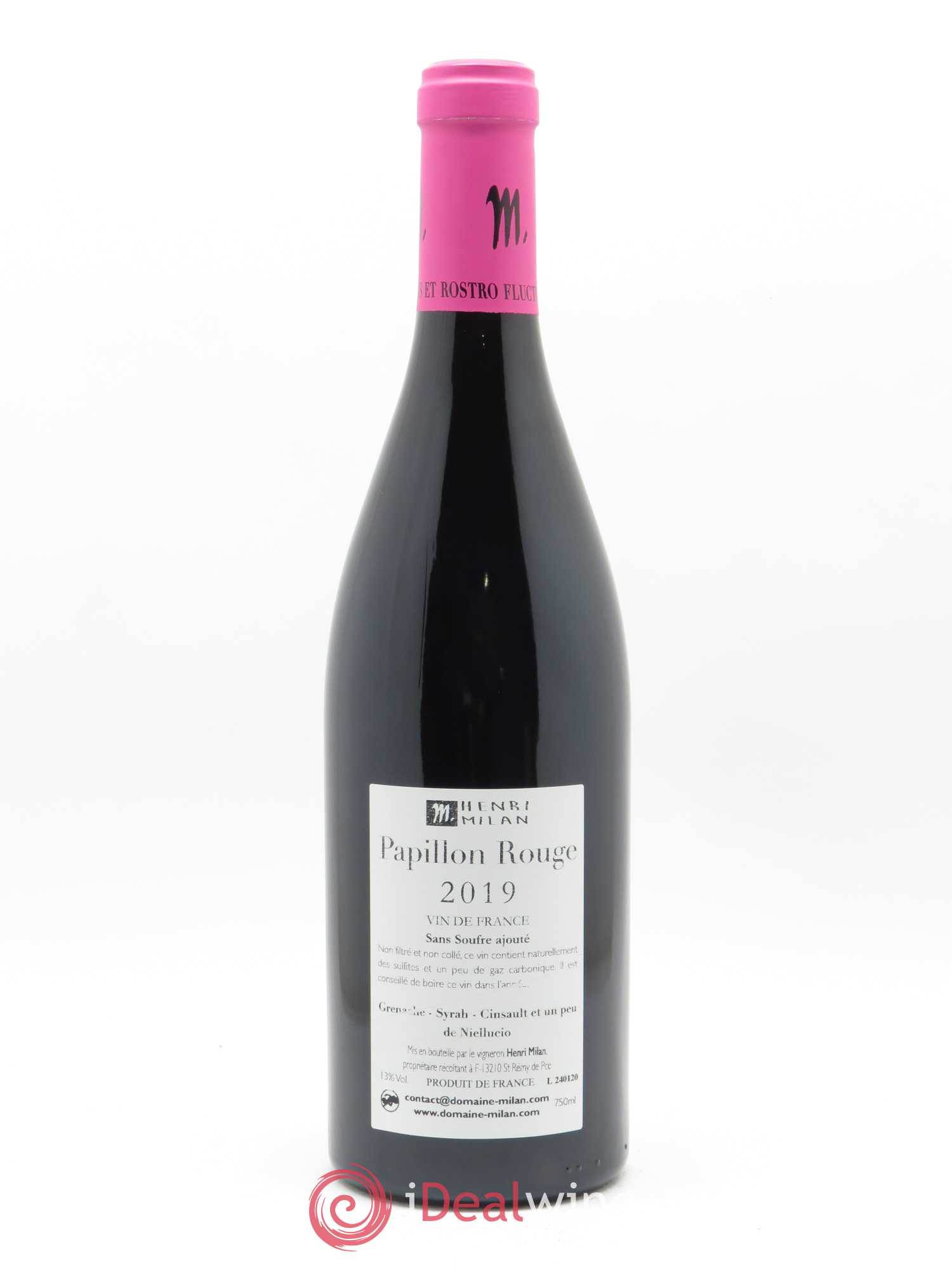 Vin de France Papillon Sans Soufre Henri Milan 2019 - Lot de 1 bouteille - 1