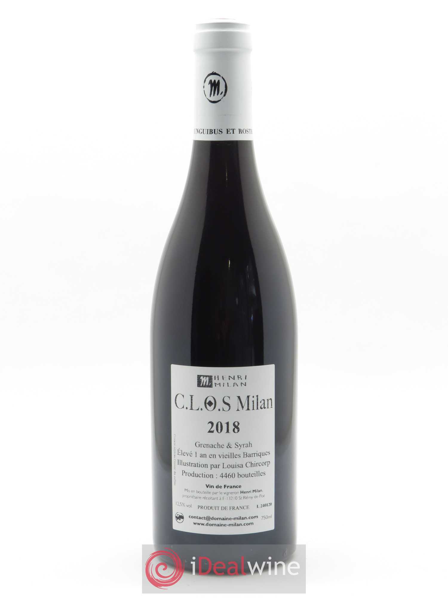 Vin de France Clos Milan Henri Milan 2018 - Lot de 1 bouteille - 1
