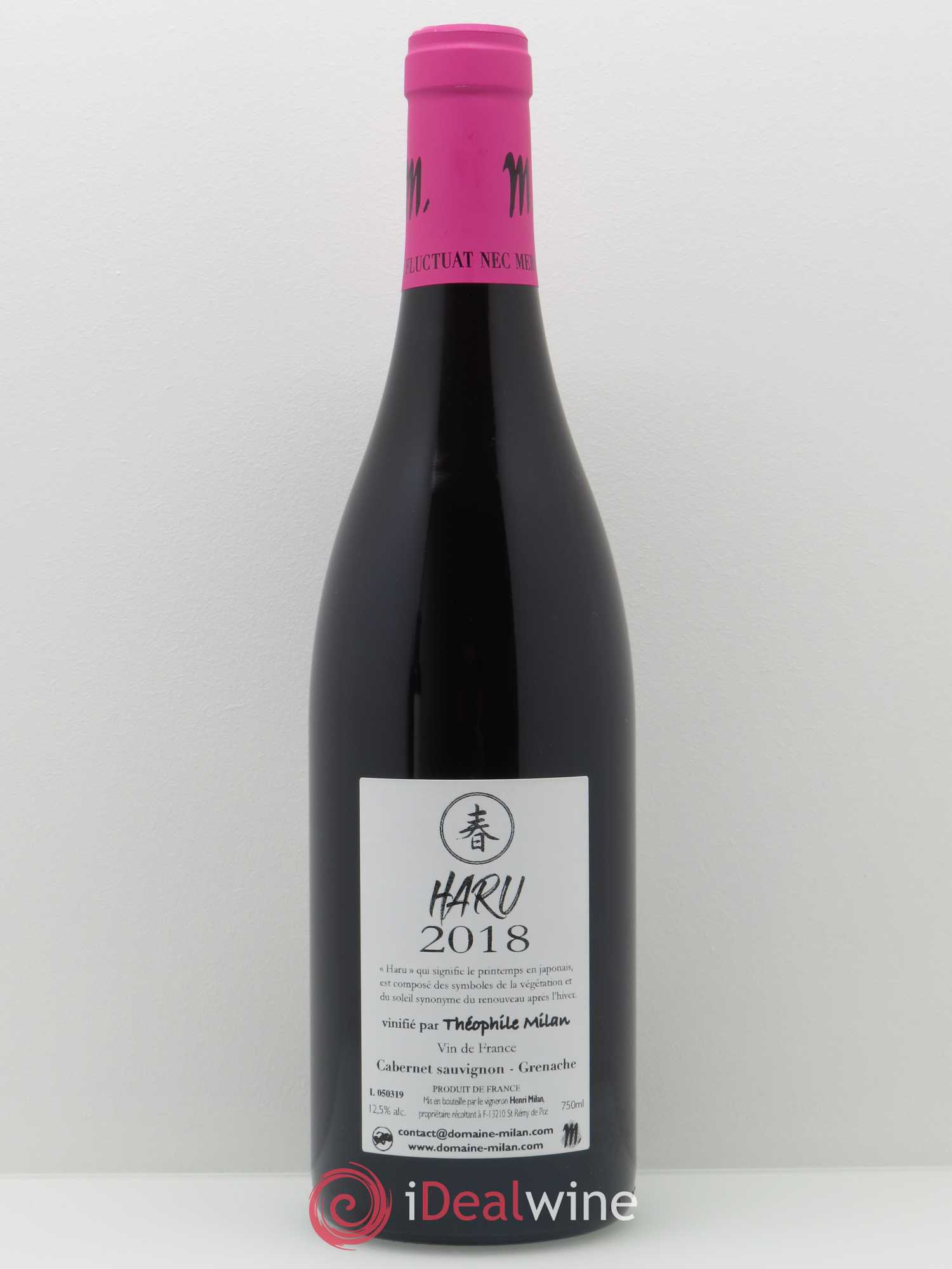 Vin de France Théophile Milan Haru Henri Milan 2018 - Lot de 1 bouteille - 1