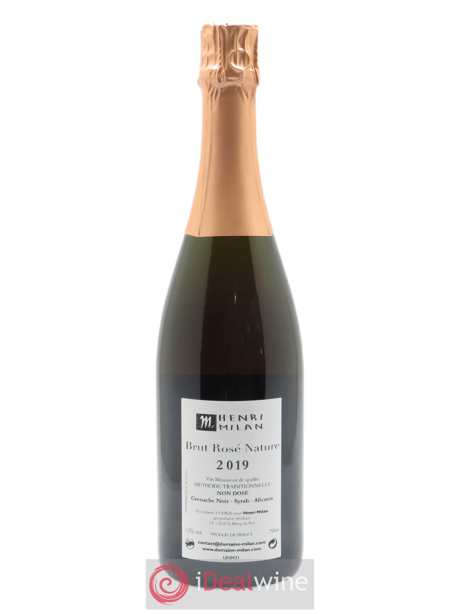 Vin de France Brut Nature Henri Milan 2019 - Lot de 1 bouteille - 1
