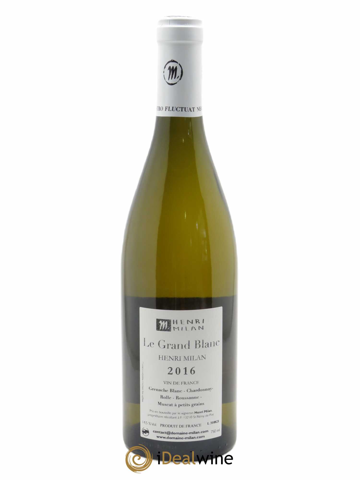 Vin de France Le Grand Blanc Henri Milan 2016 - Lot de 1 bouteille - 1