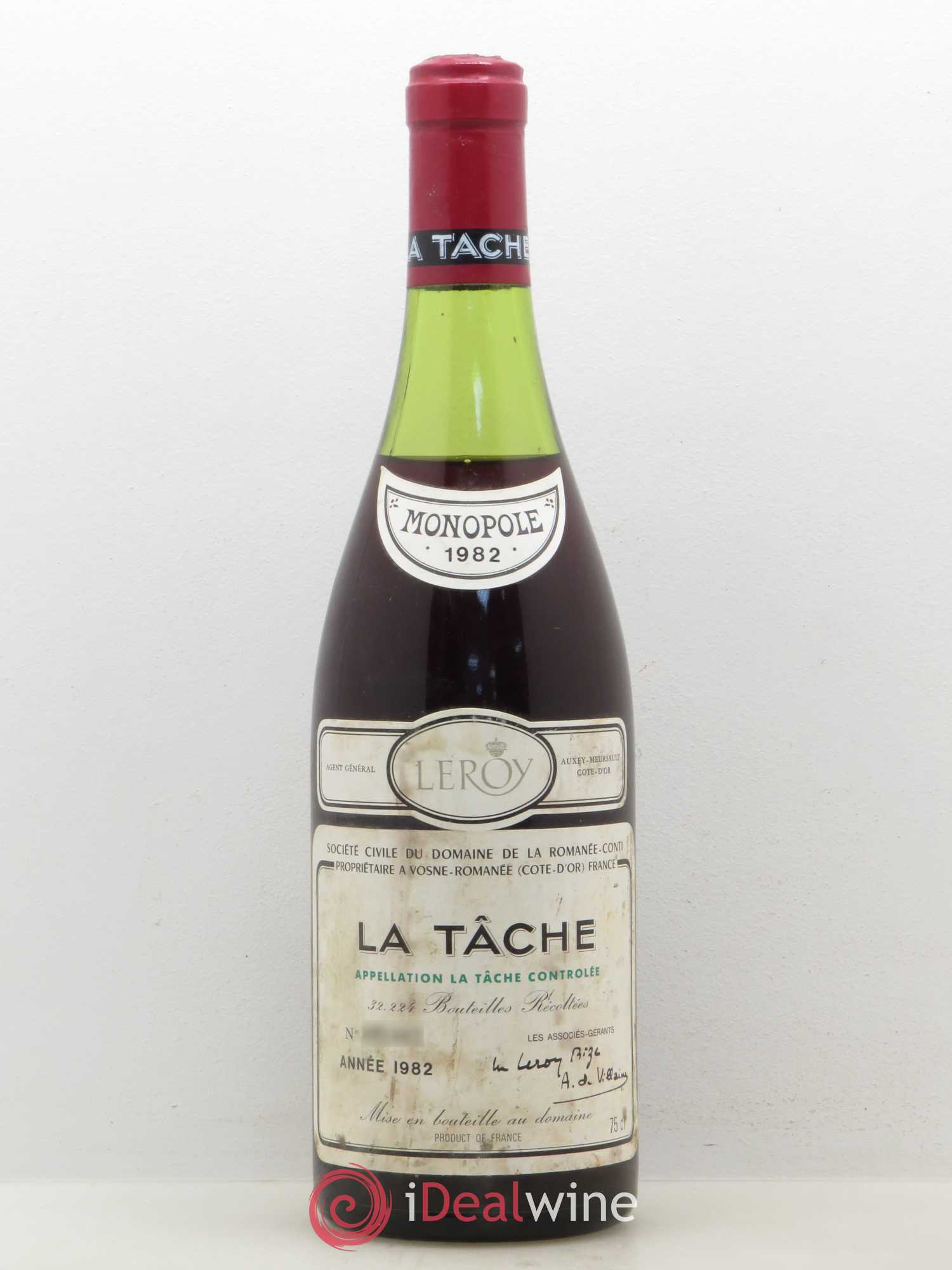 La Tâche Grand Cru Domaine de la Romanée-Conti 1982 - Lot de 1 bouteille - 0