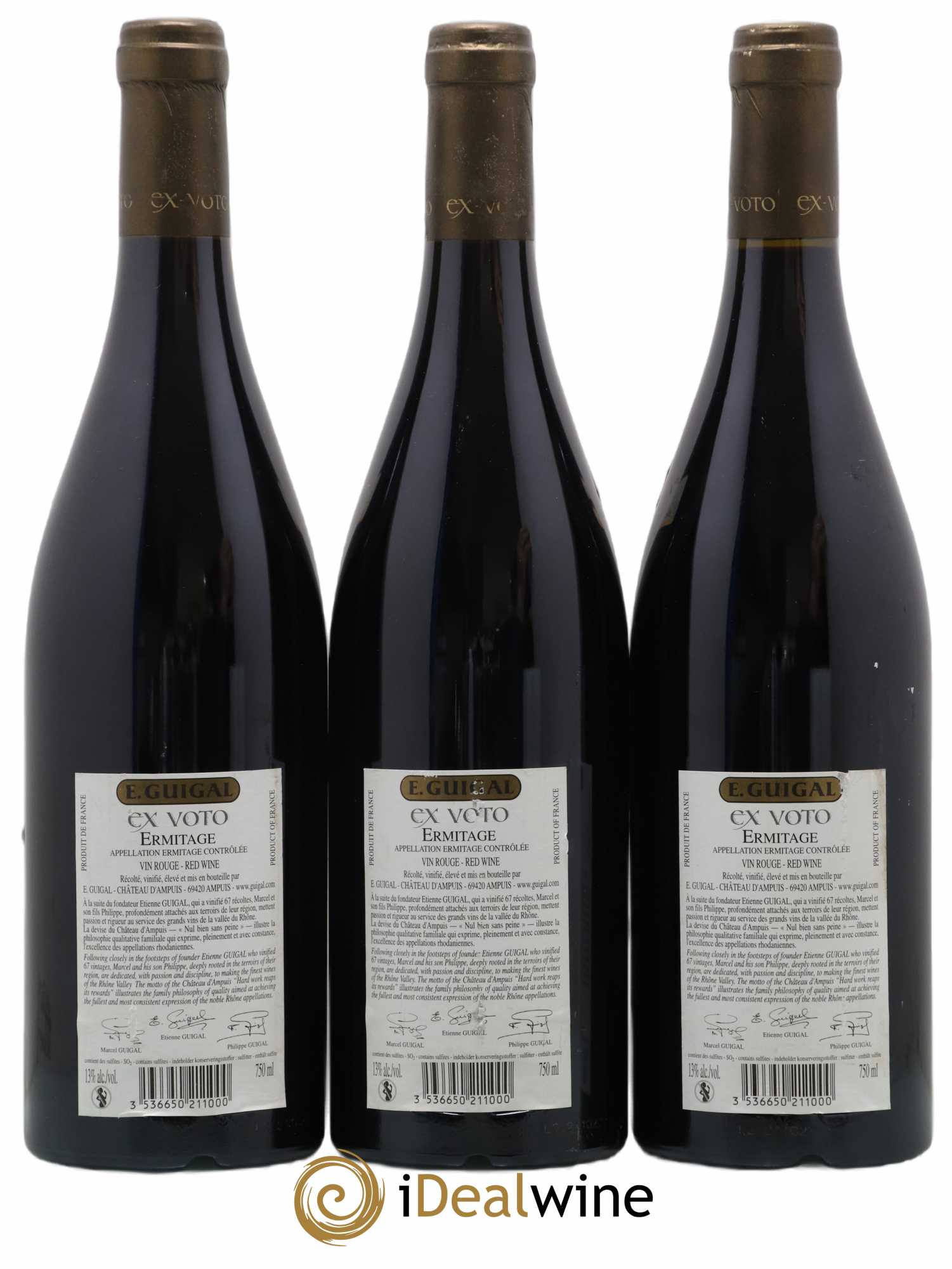 Ermitage Ex Voto Guigal 2007 - Lot de 3 bouteilles - 1