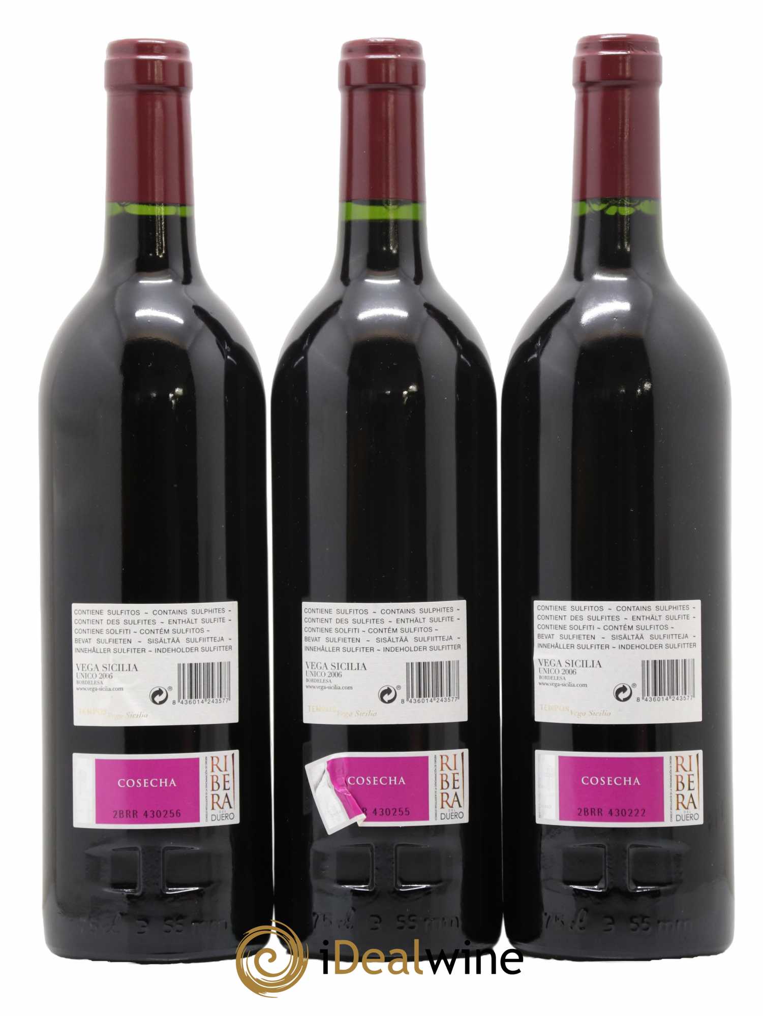 Ribera Del Duero DO Vega Sicilia Unico Famille Alvarez 2006 - Lot de 3 bouteilles - 1