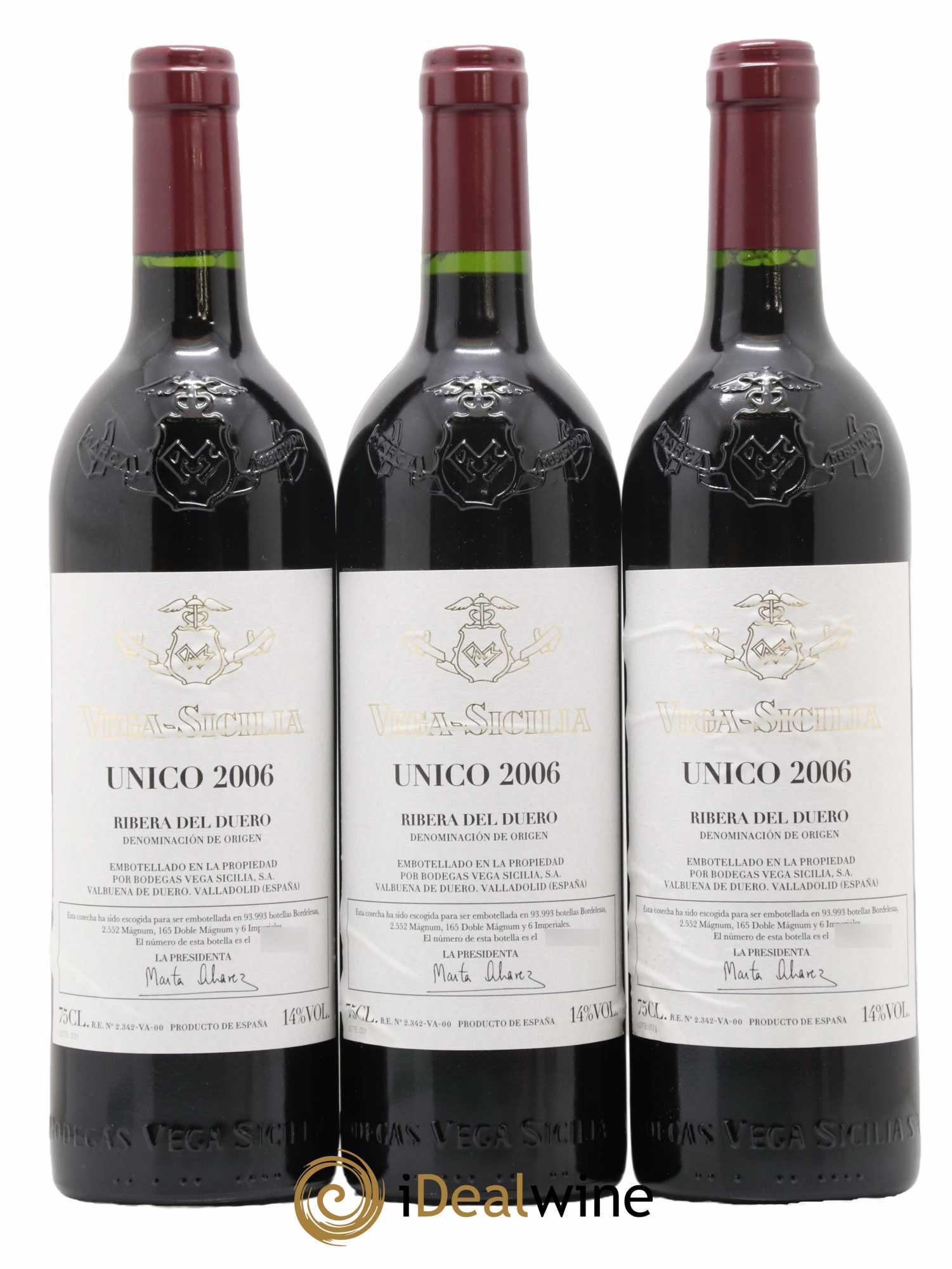 Ribera Del Duero DO Vega Sicilia Unico Famille Alvarez 2006 - Lot de 3 bouteilles - 0