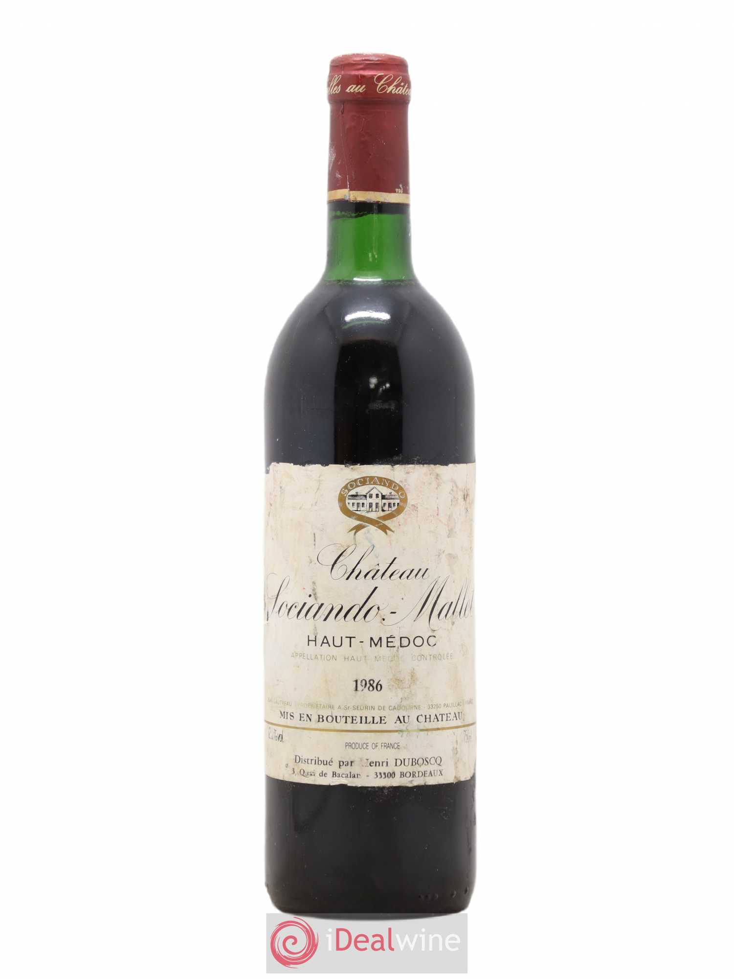 Château Sociando Mallet 1986 - Lot de 1 bouteille - 0