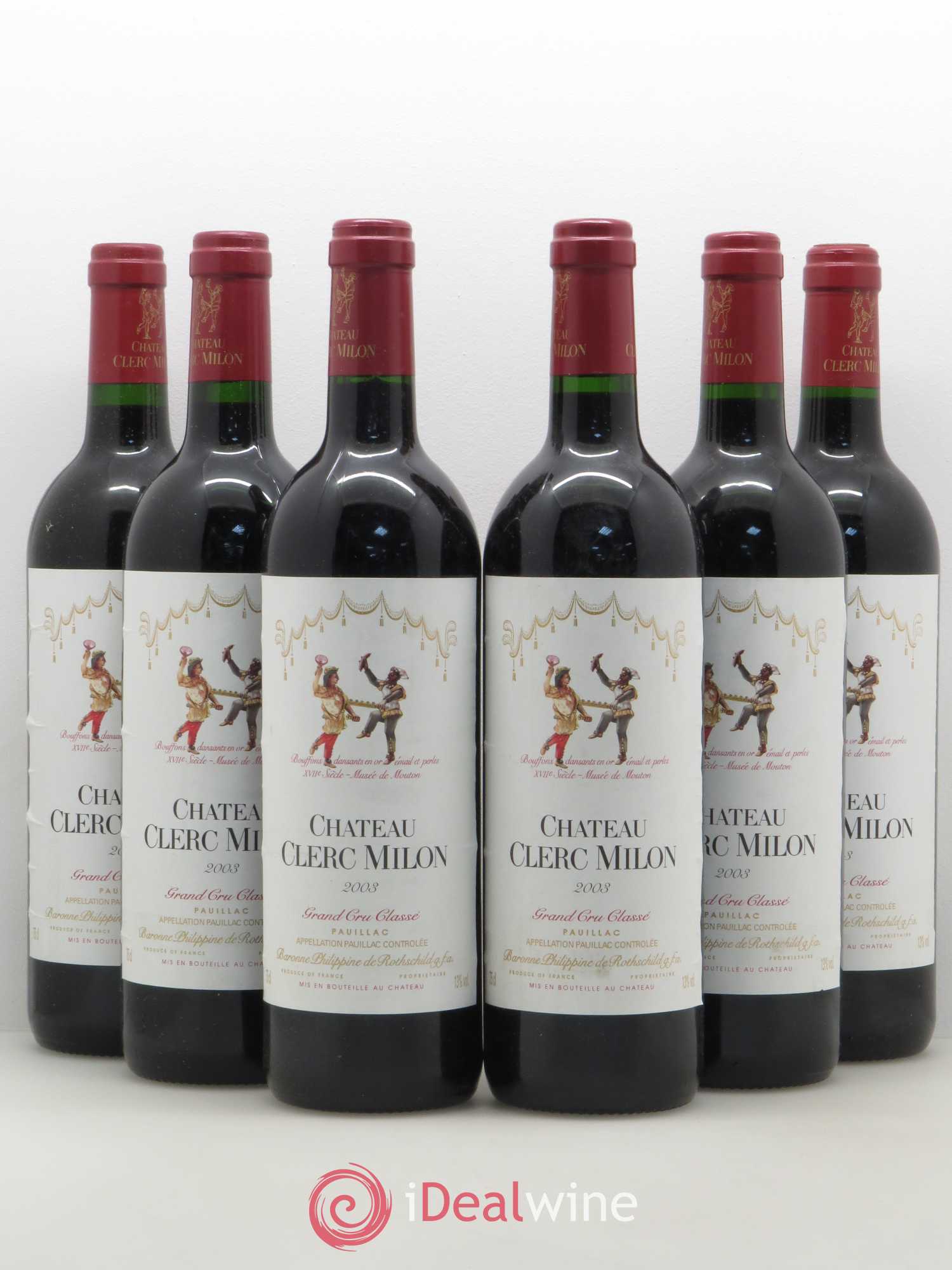 Château Clerc Milon 5ème Grand Cru Classé 2003 - Lot de 6 bouteilles - 0