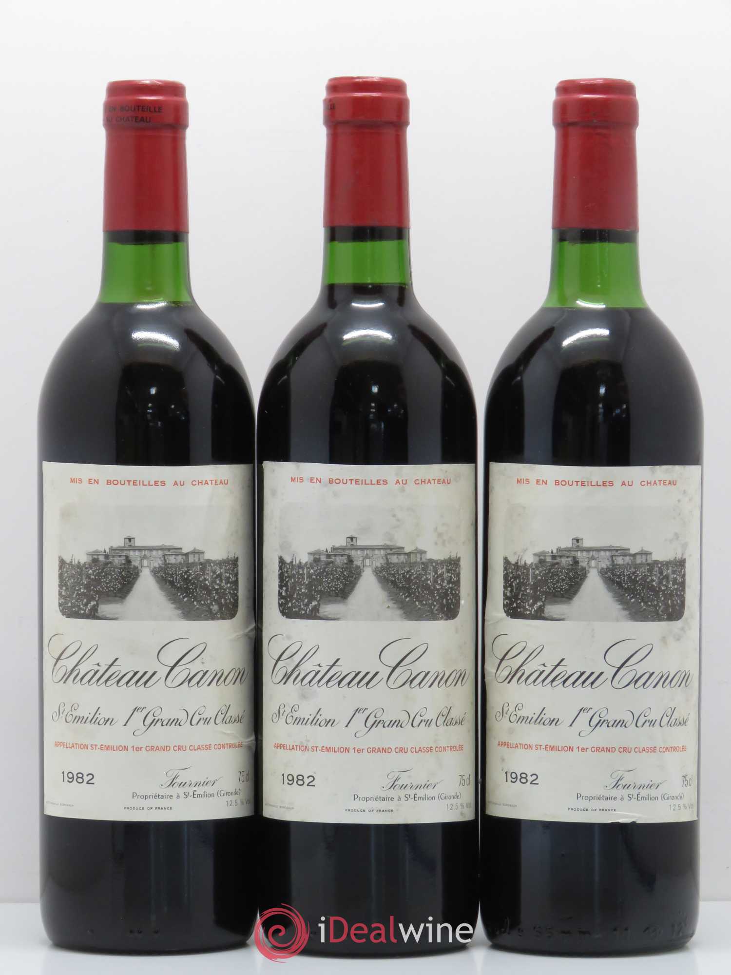 Château Canon 1er Grand Cru Classé B 1982 - Lot de 3 bouteilles - 0